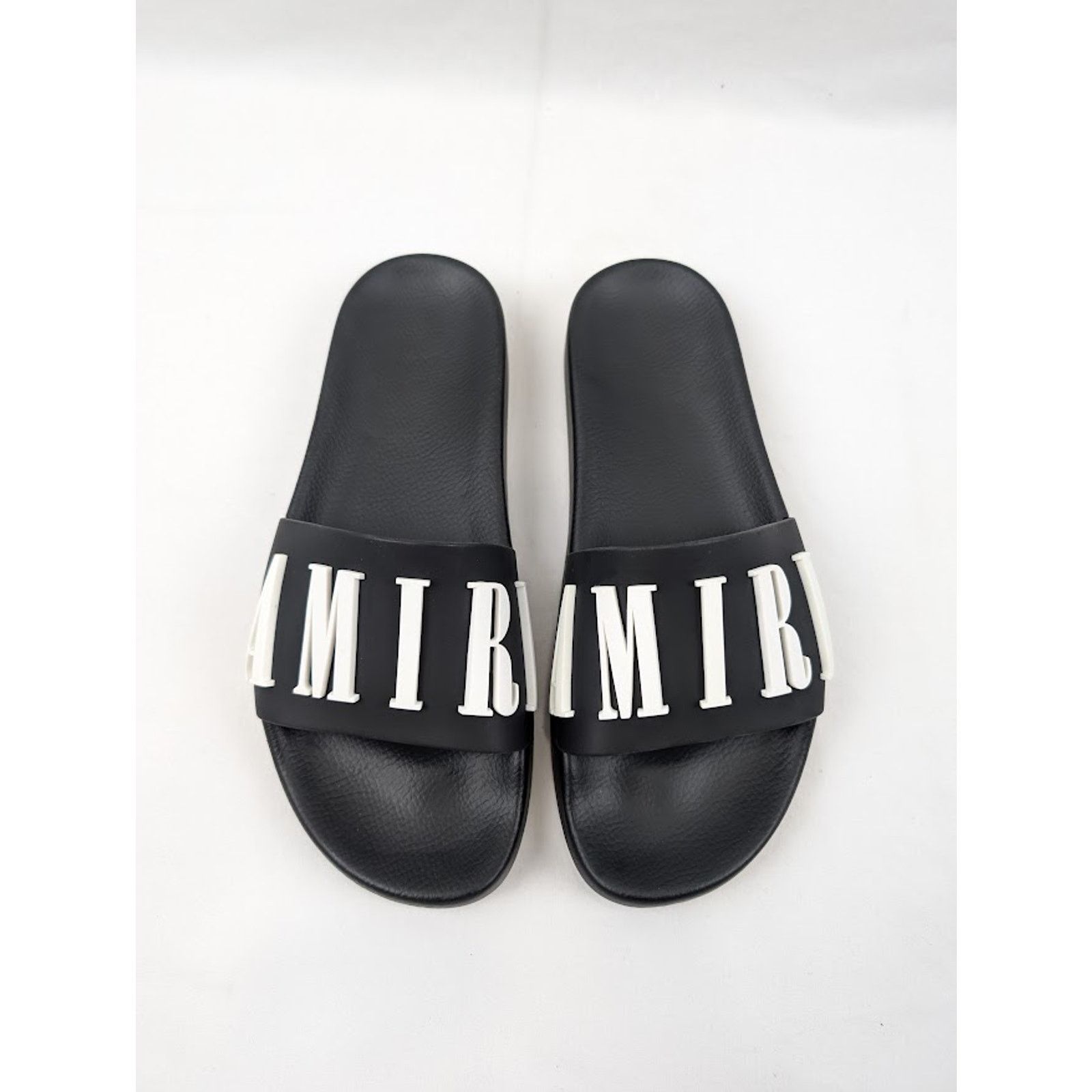 Amiri o1rshd1 Logo Pool Slide Slipper in Black/White Size US 14 / EU 47 - 15 Thumbnail