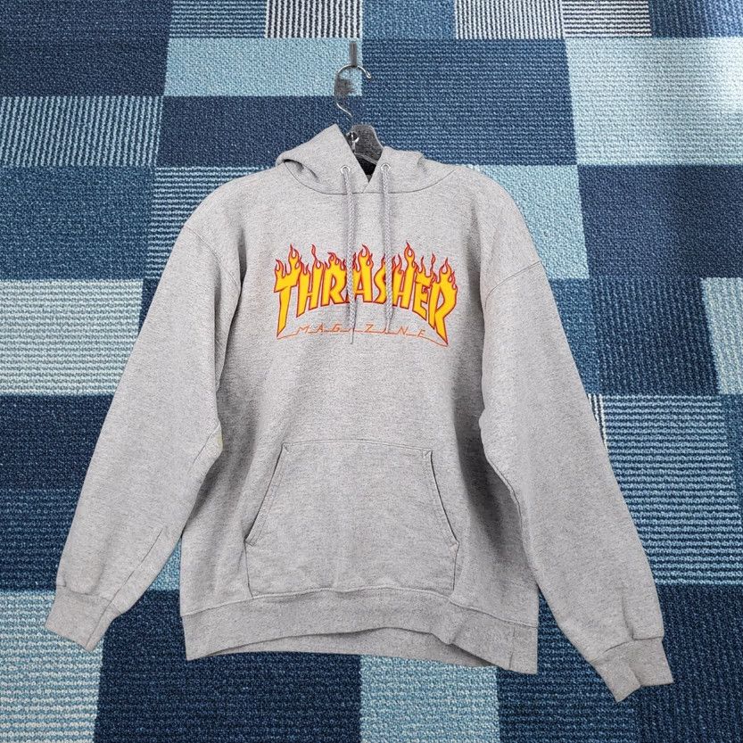 Thrasher Thrasher Hoodie Mens S Small Gray Pullover Sweatshirt Logo Skateboarding 90s Size US S / EU 44-46 / 1 - 1 Thumbnail