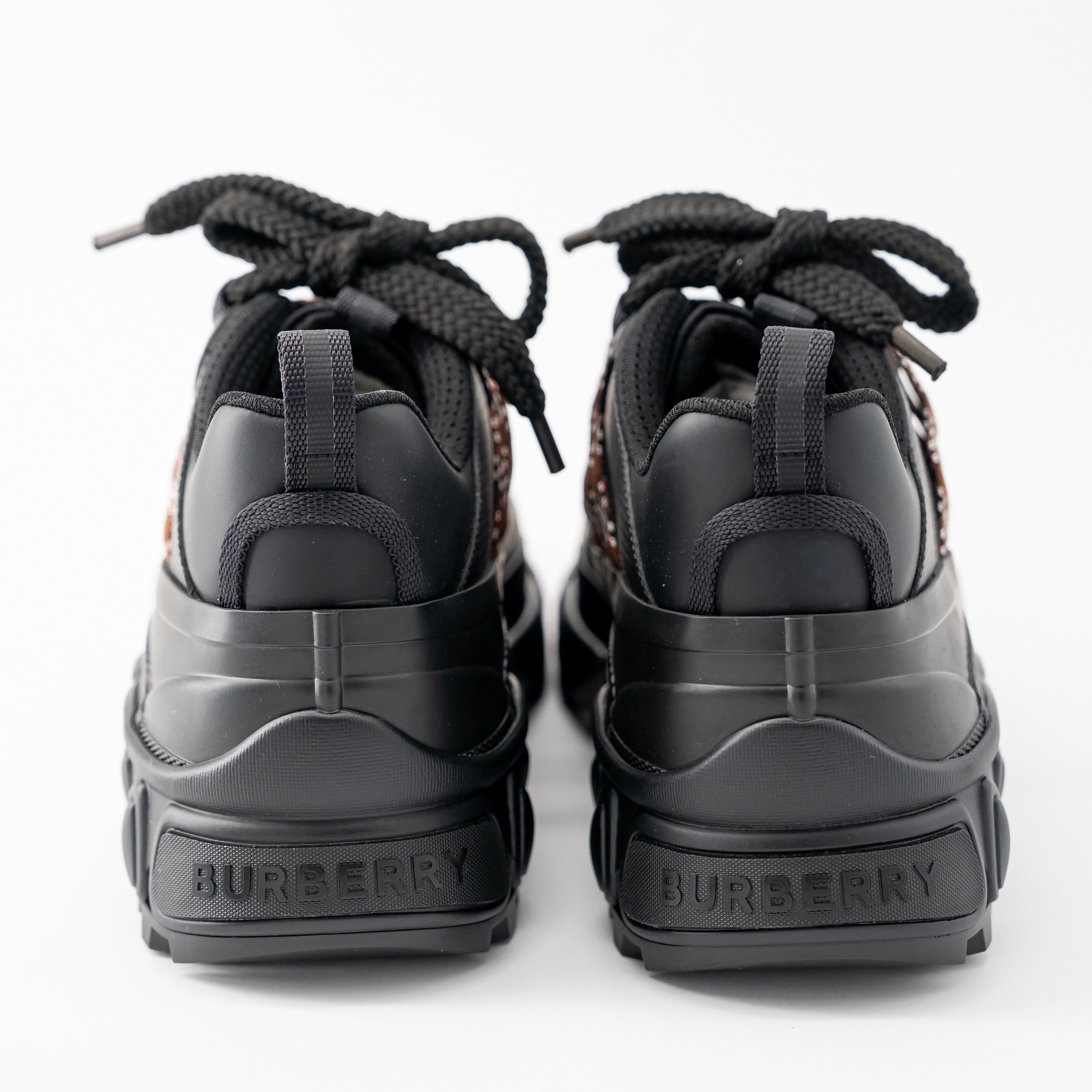 Burberry Burberry Arthur Lace Black Brown Sneakers Leather Big Laces Size US 11 / EU 44 - 4 Thumbnail