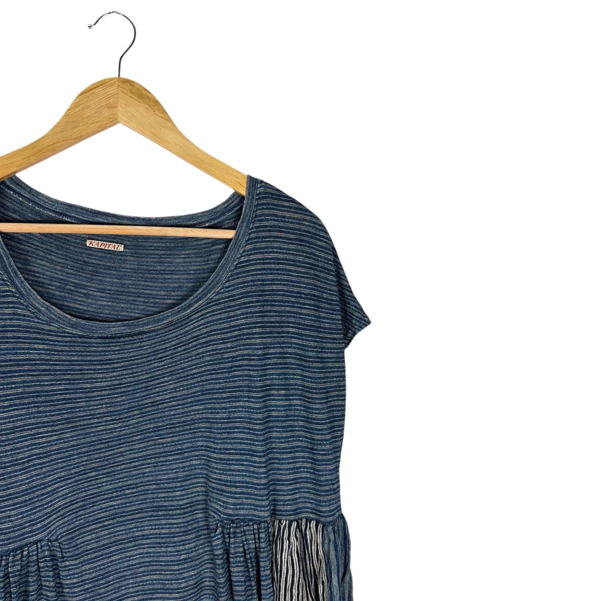 Kapital KAPITAL PATCHWORK INDIGO STRIPED DRESS Size L / US 10 / IT 46 - 4 Thumbnail