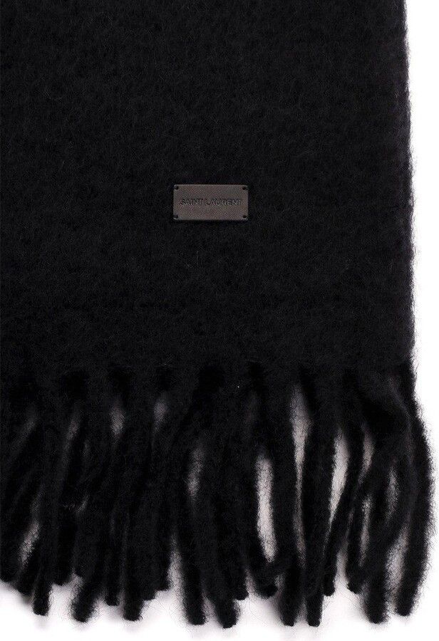 Saint Laurent Paris o1b1hav110924 Size: OS / Signature Scarf in Black Size ONE SIZE - 2 Thumbnail