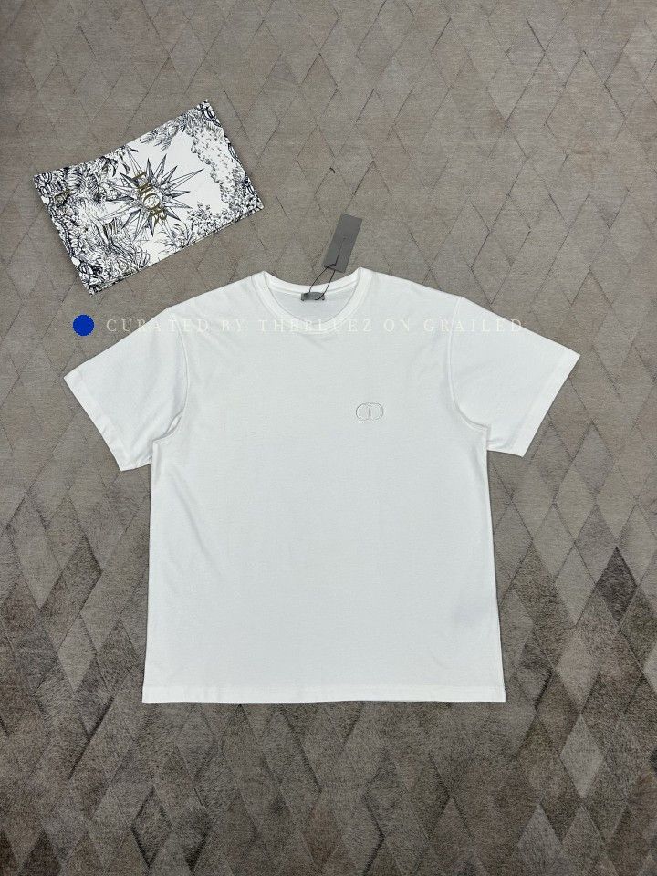 Dior Logo Embroidered T-Shirt in White Size US XXL / EU 58 / 5 - 1 Thumbnail
