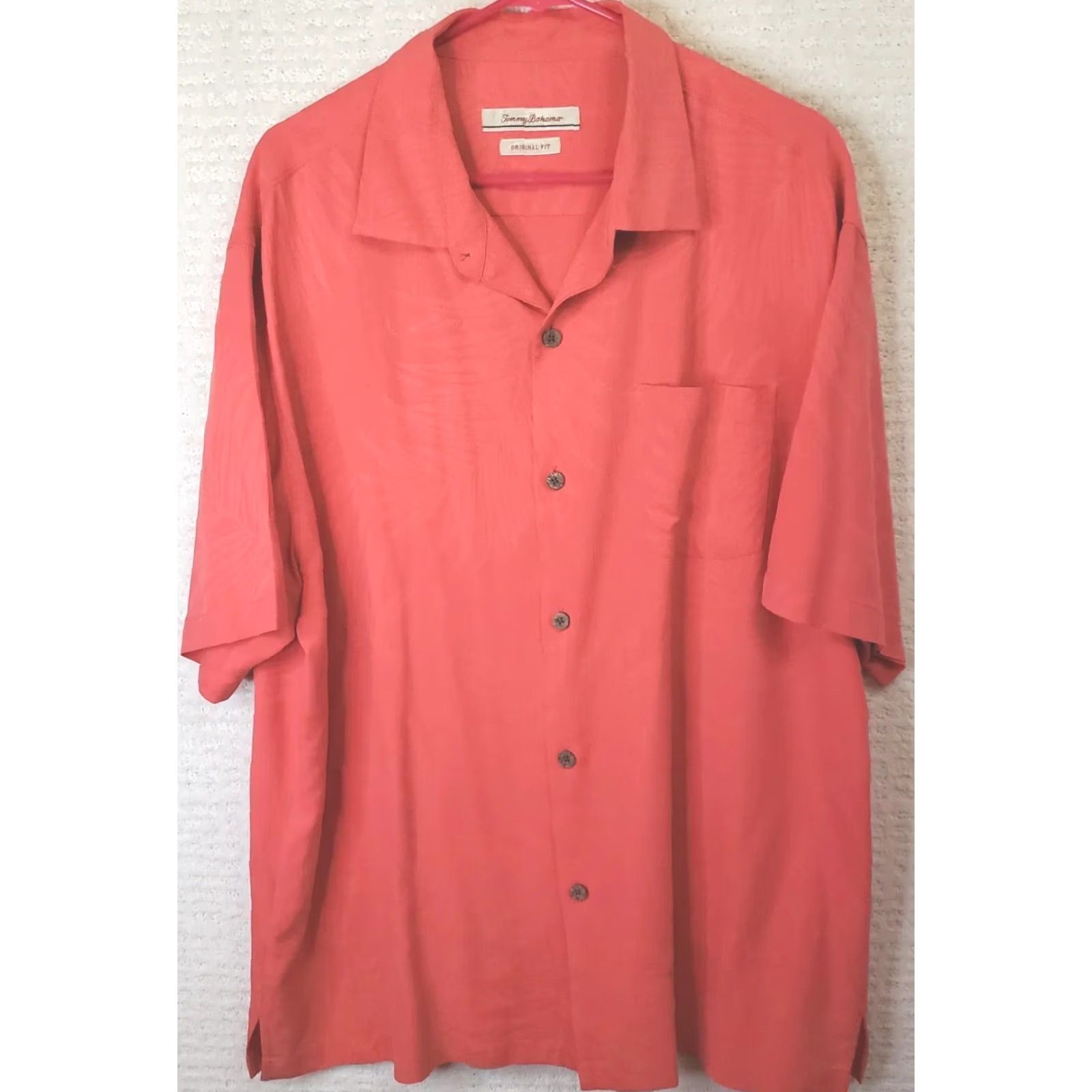 Tommy Bahama Tommy Bahama Men XL Button-Up Shirt Silk 100% Coral Foliage Floral Short Sleeve Beach Hawaiian Button Front Pocket Shirt Mens Regular Fit Size US XL / EU 56 / 4 - 2 Thumbnail