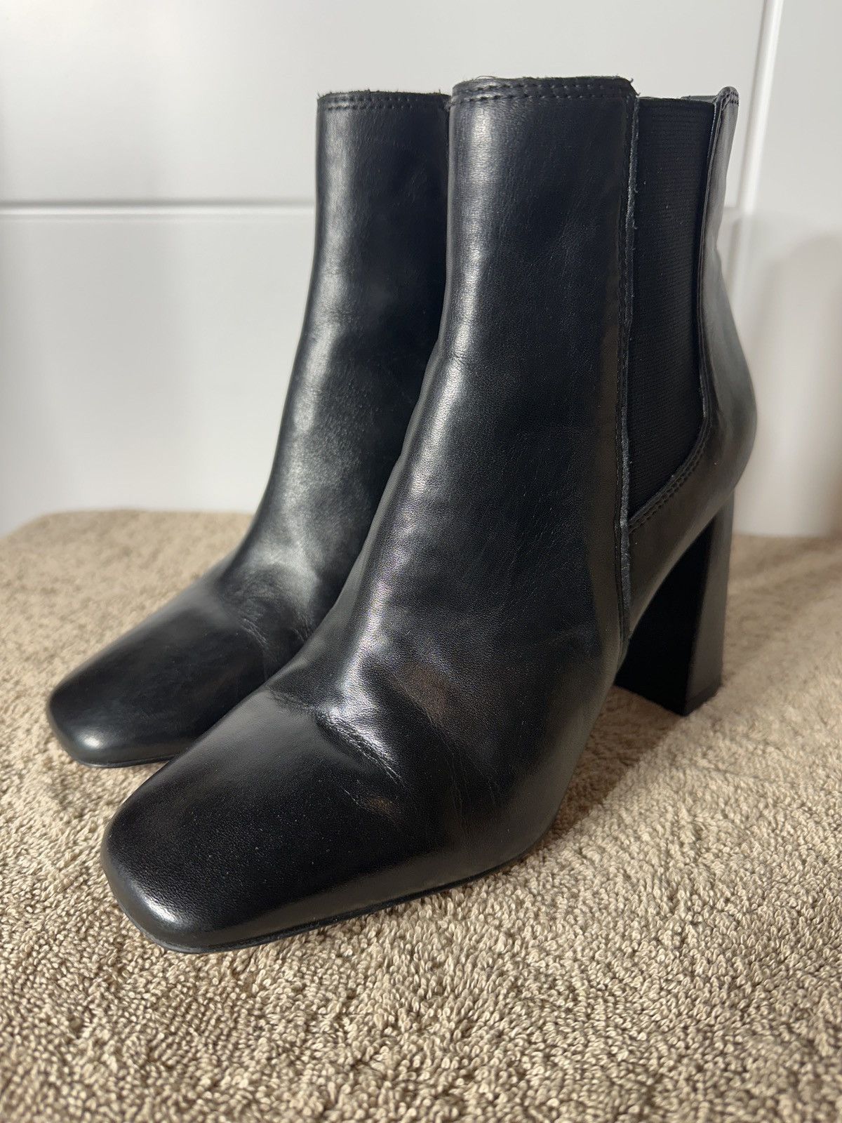 Sam Edelman Sam Edelman Chiara Leather Block Heel Booties Size US 7 / IT 37 - 2 Thumbnail