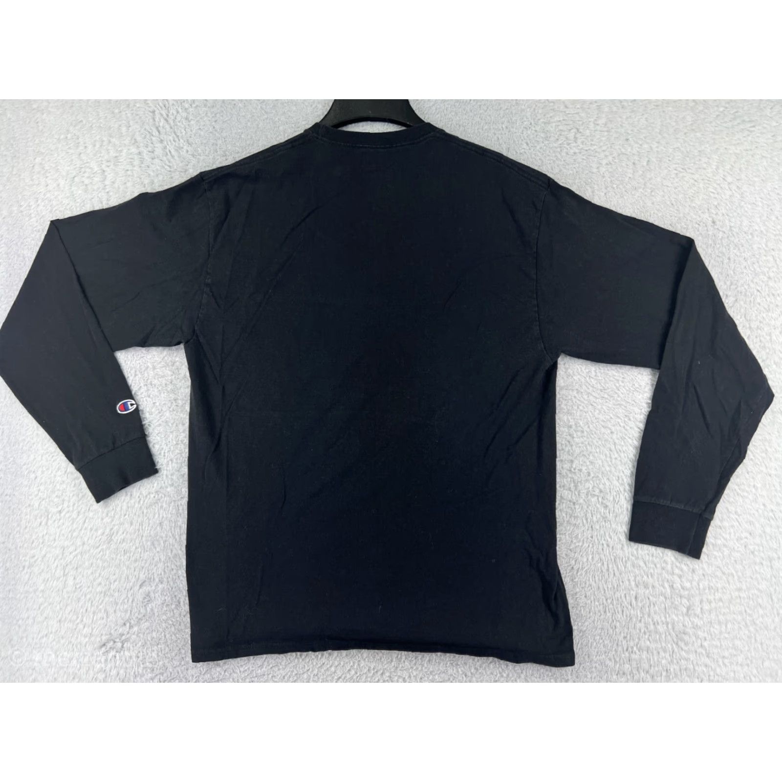 Champion Champion Shirt Women’s Large Black Long Sleeve Logo 100% Cotton All Seasons Casual Pullover Mens Womens Boys Girls Size L / US 10 / IT 46 - 2 Thumbnail