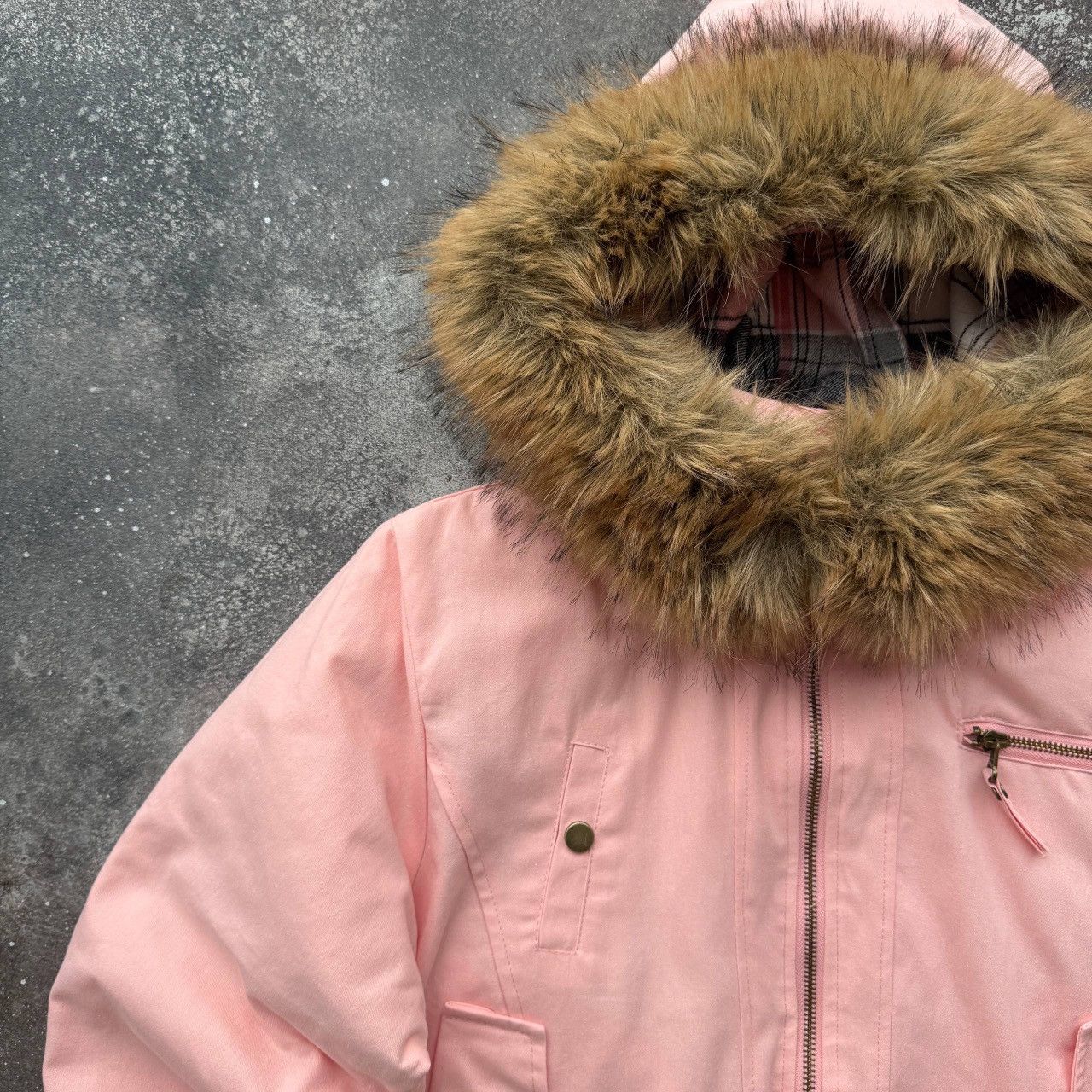 If Six Was Nine Amazing Grunge Y2K Faux Fur Pink Hooded Jacket Size L / US 10 / IT 46 - 2 Thumbnail