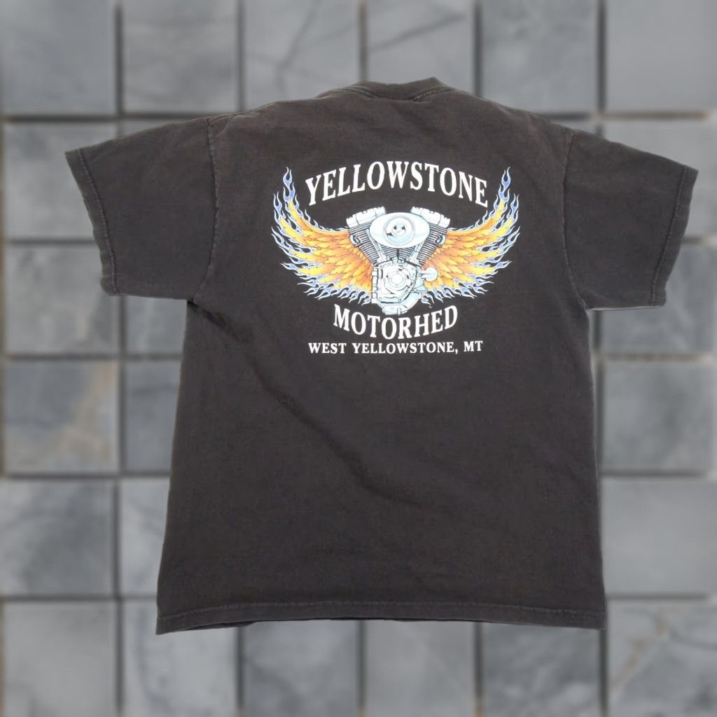 Vintage VINTAGE Bayside Motorcycle Shirt Mens Large Black Y2K Wolf Native Size US L / EU 52-54 / 3 - 1 Thumbnail