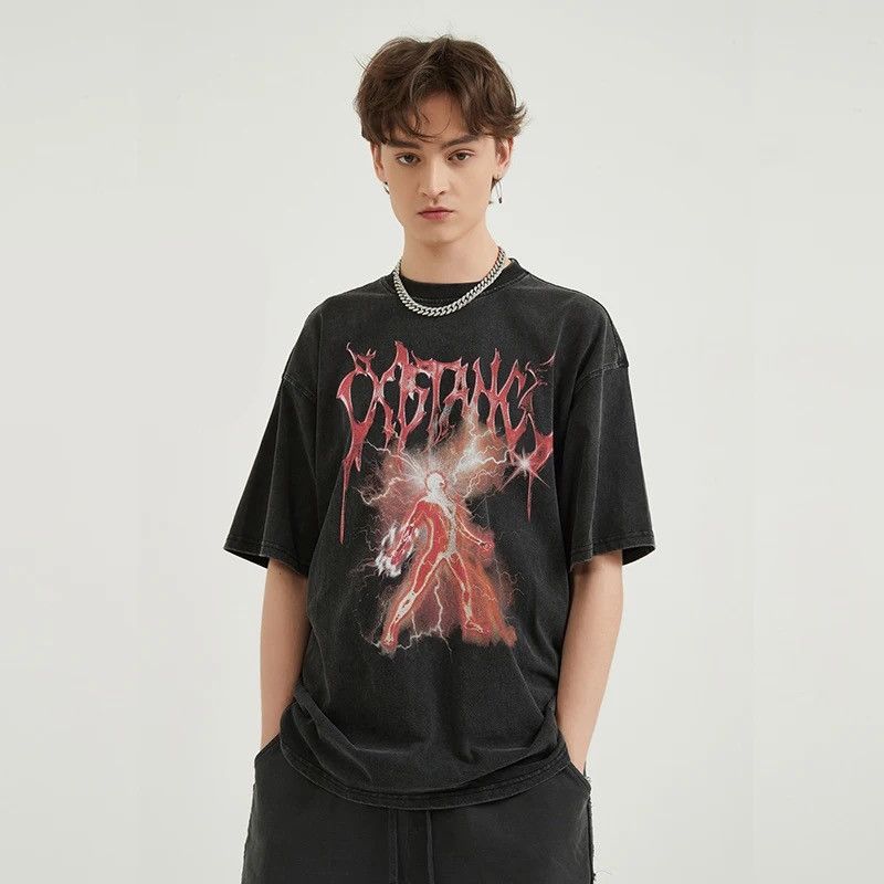 Japanese Brand Graphic Lightning Power T Shirt Size US L / EU 52-54 / 3 - 3 Thumbnail