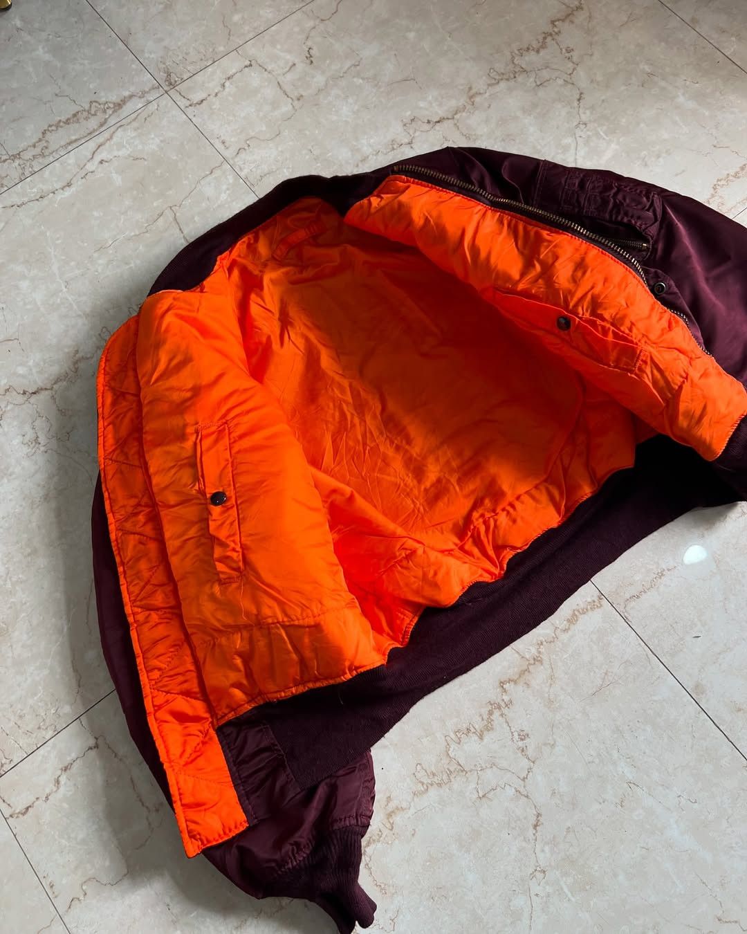 Alpha Industries Rare 90's Alpha Industry MA-1 Maroon Reversible Jacket Size US M / EU 48-50 / 2 - 5 Thumbnail