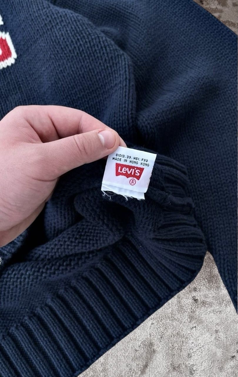 Levi's VTG Levi's USA Big Logo Navy Heavyweight Knit Sweater Size US M / EU 48-50 / 2 - 8 Thumbnail