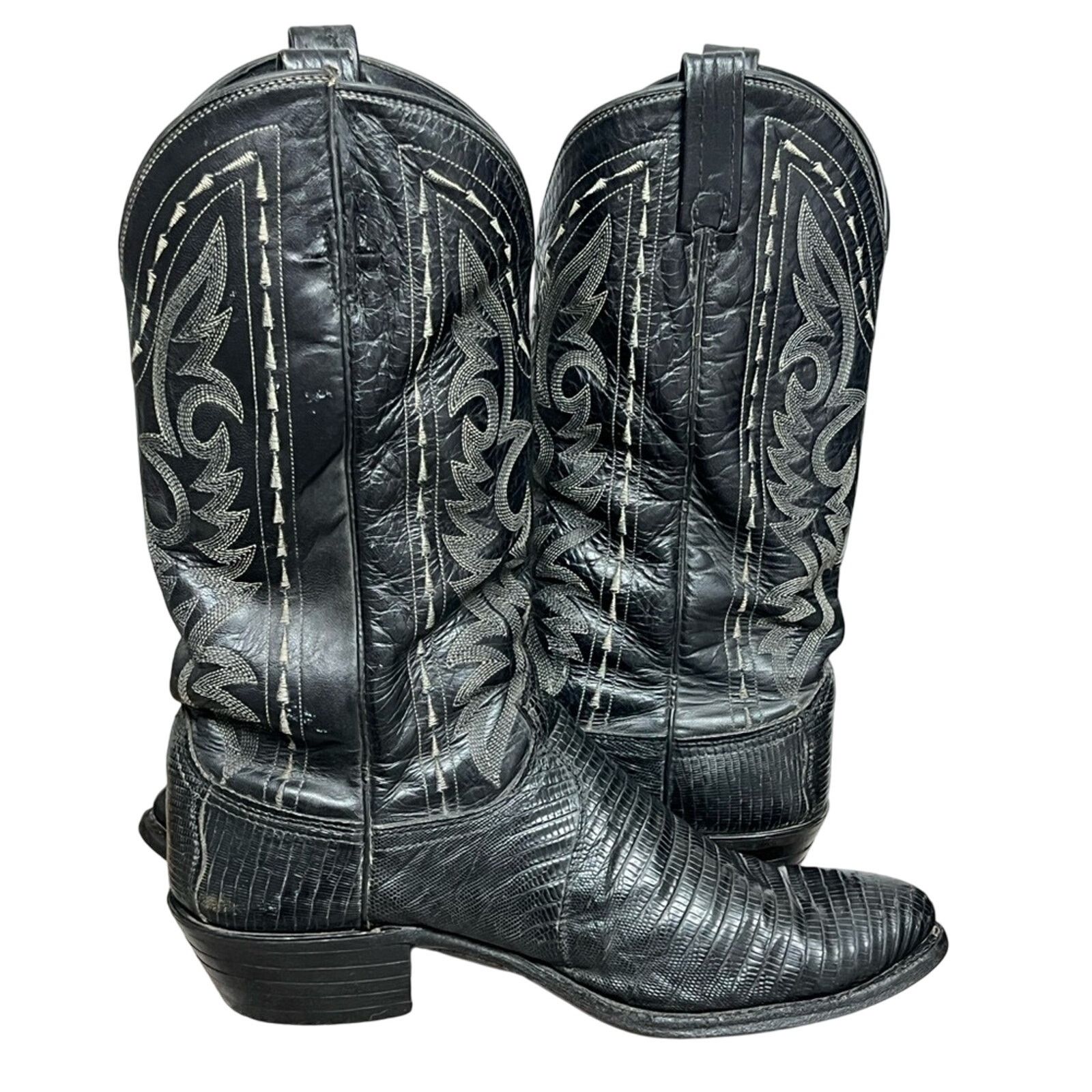 Dan Post Dan Post Boots Winston Lizard Round Toe Cowboy Boots ~ Mens Size US 10 / EU 43 - 3 Thumbnail