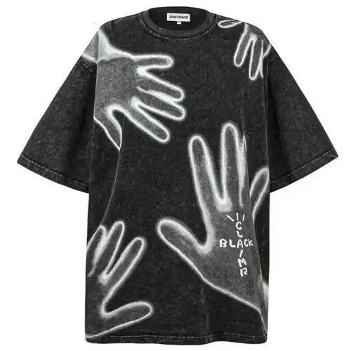 Vintage Hand Palm Graphic Print Washed Tshirt Size US XXL / EU 58 / 5 - 1 Thumbnail