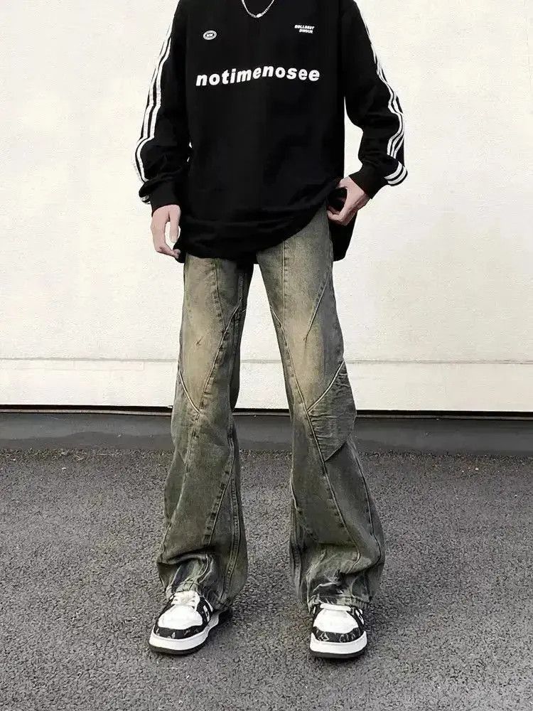 Japanese Brand Retro washed yellow mud jeans Size US 30 / EU 46 - 4 Thumbnail