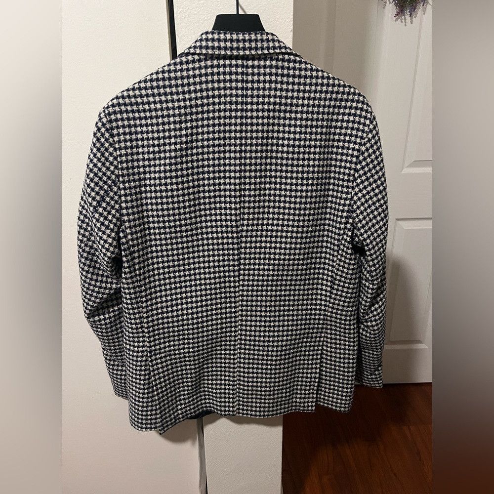 Other Spada houndstooth blazer in linen and cotton blend. Navy an Size 44R - 4 Thumbnail