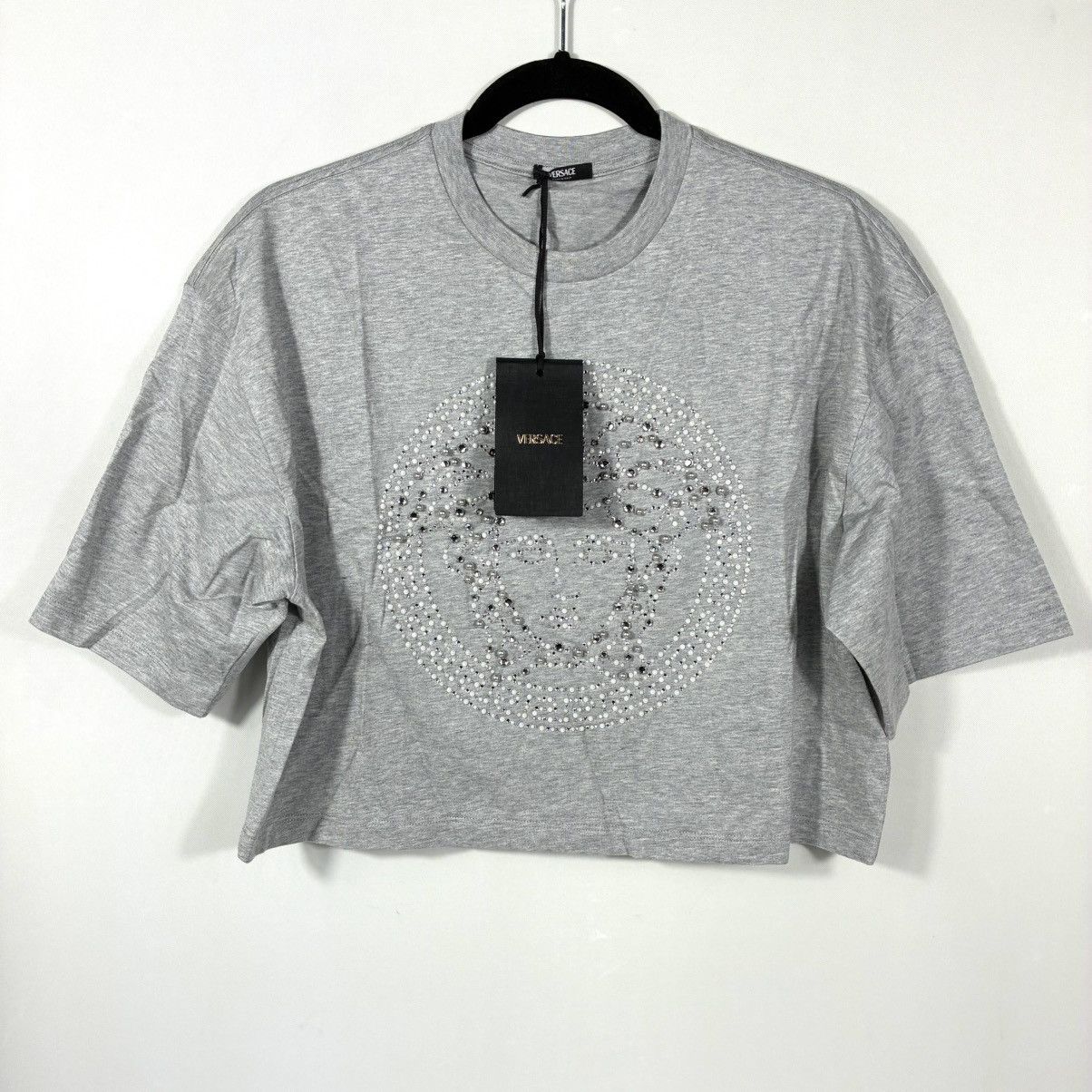 Versace Versace Crystal Medusa Crop Boxy T-Shirt Tee Top Gray IT 40 Size S / US 4 / IT 40 - 12 Thumbnail
