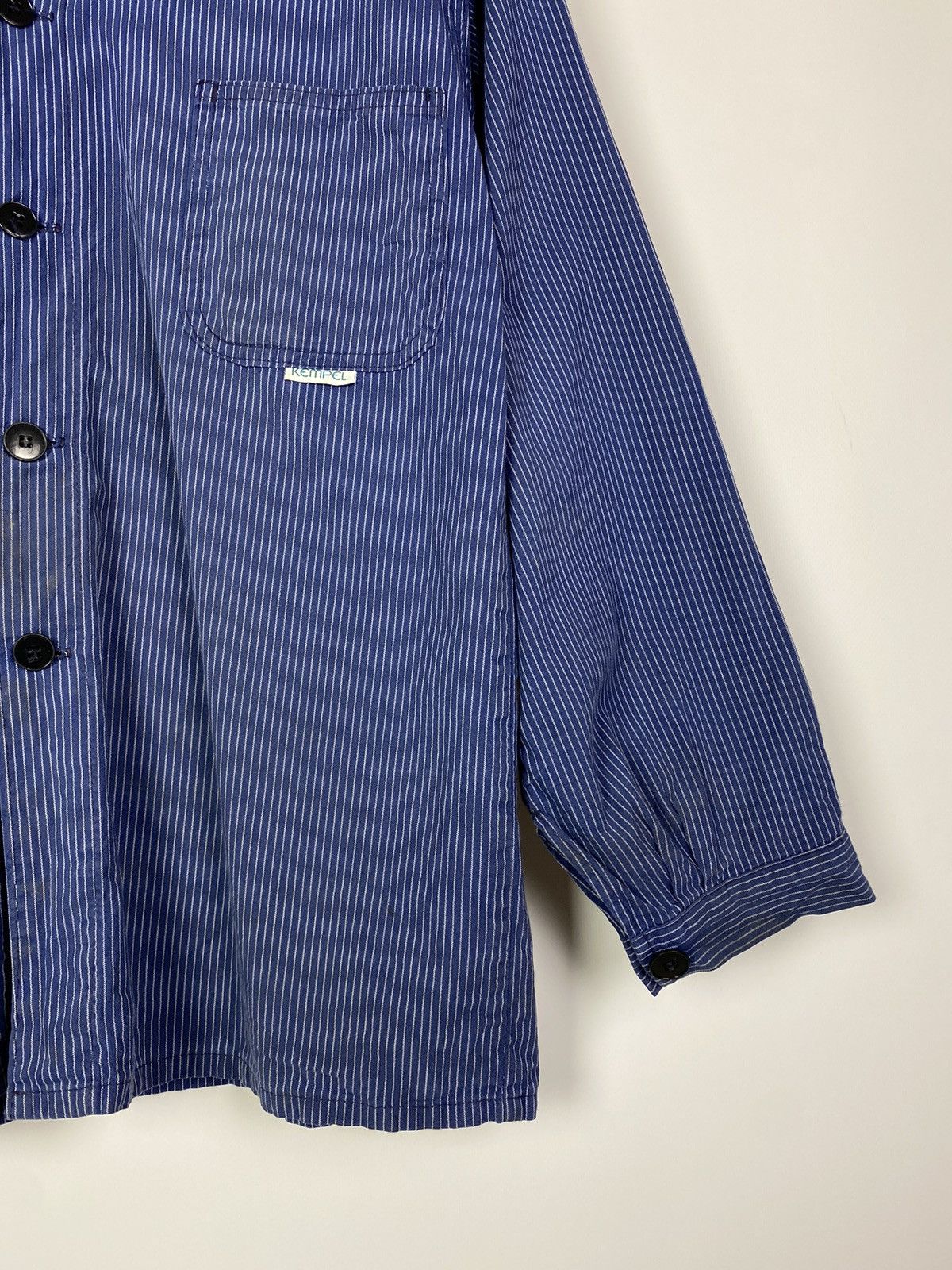 Vintage 90s Vintage Kempel Hickory Stripe Chore Work Over Shirt Size US S / EU 44-46 / 1 - 7 Thumbnail