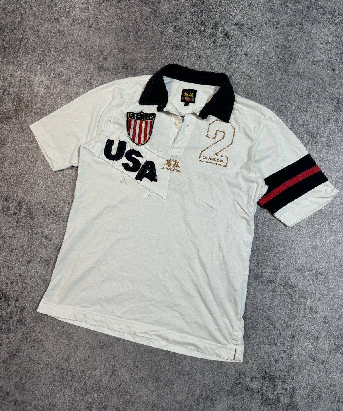 La Martina × Vintage Y2K La Martina Polo USA Big Logo Streetwear Style Rare M VTg Size US M / EU 48-50 / 2 - 1 Thumbnail