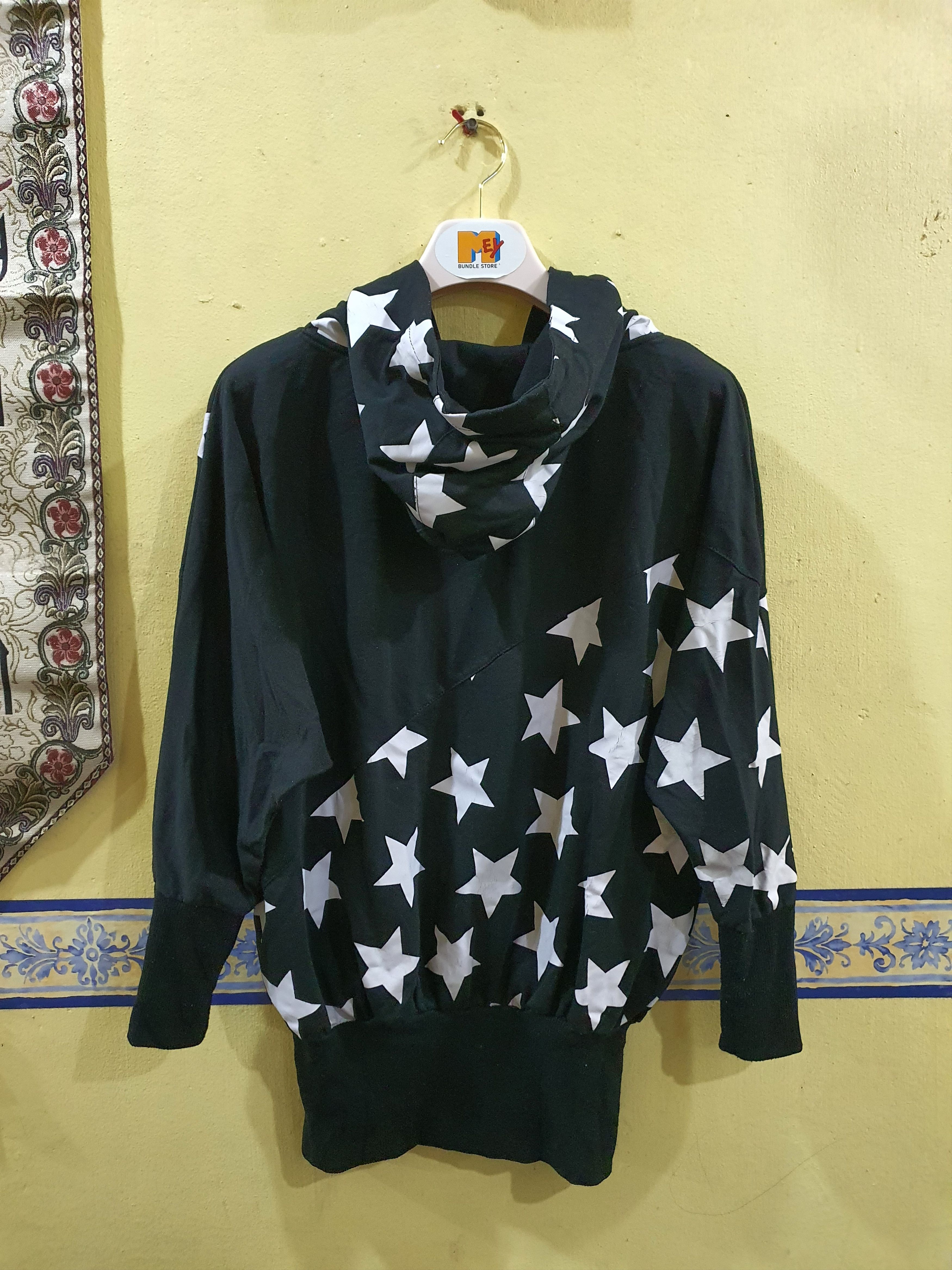 Vintage Acdc Rag STA Pattern Full Zip in black with white stars Size XL / US 12-14 / IT 48-50 - 2 Thumbnail
