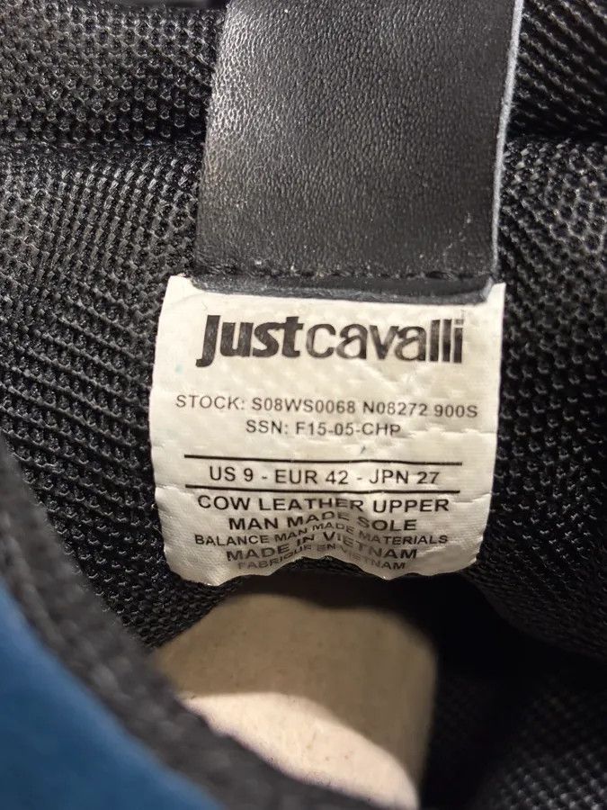 Designer × Just Cavalli × Vintage Cavalli Snakeskin Effect Blue & Black High Sneakers Size US 9 / EU 42 - 9 Thumbnail