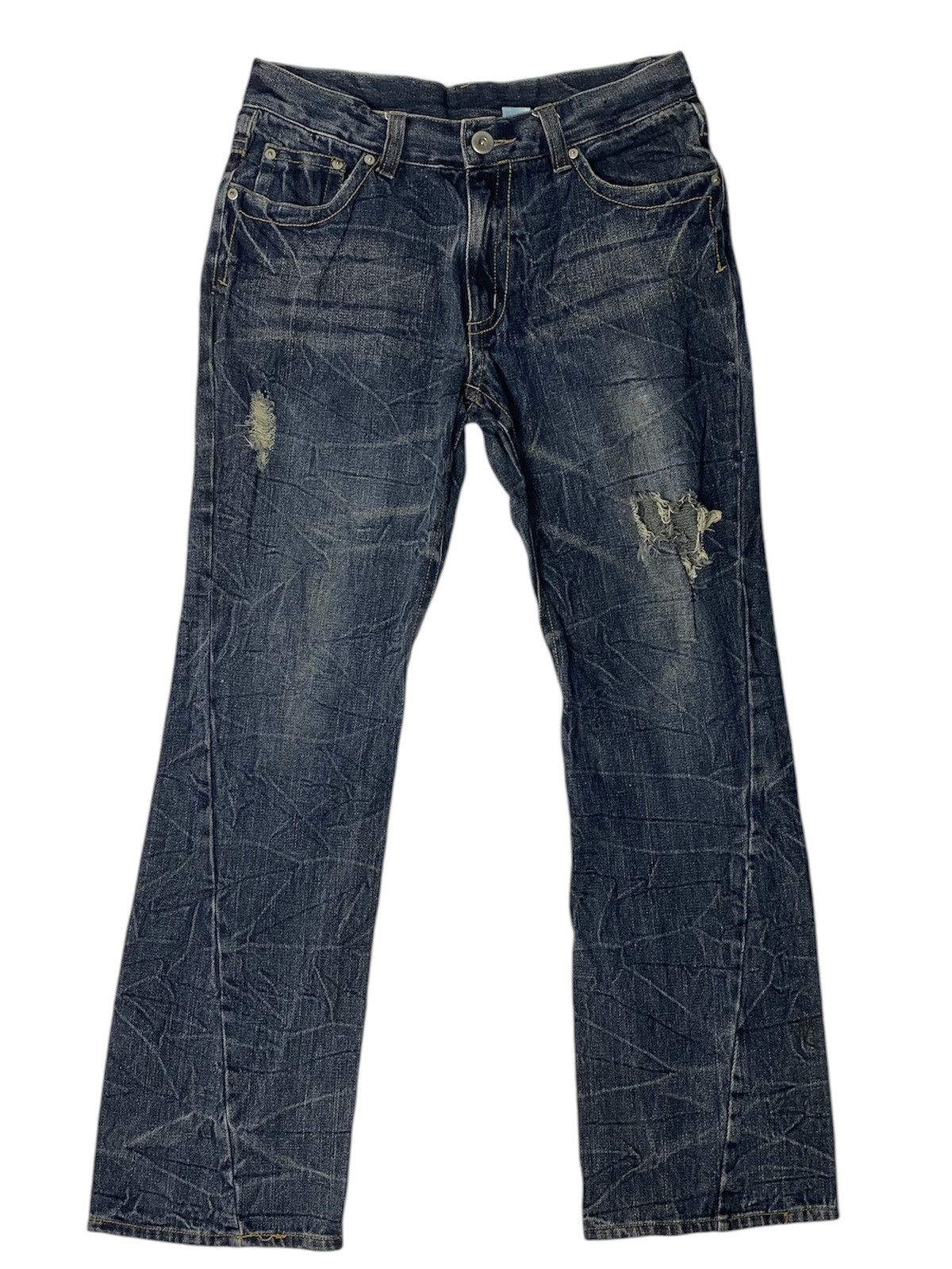 FLARE?TWISTED DISTRESSED DENIM JEANS BOOTCUT display picture 3