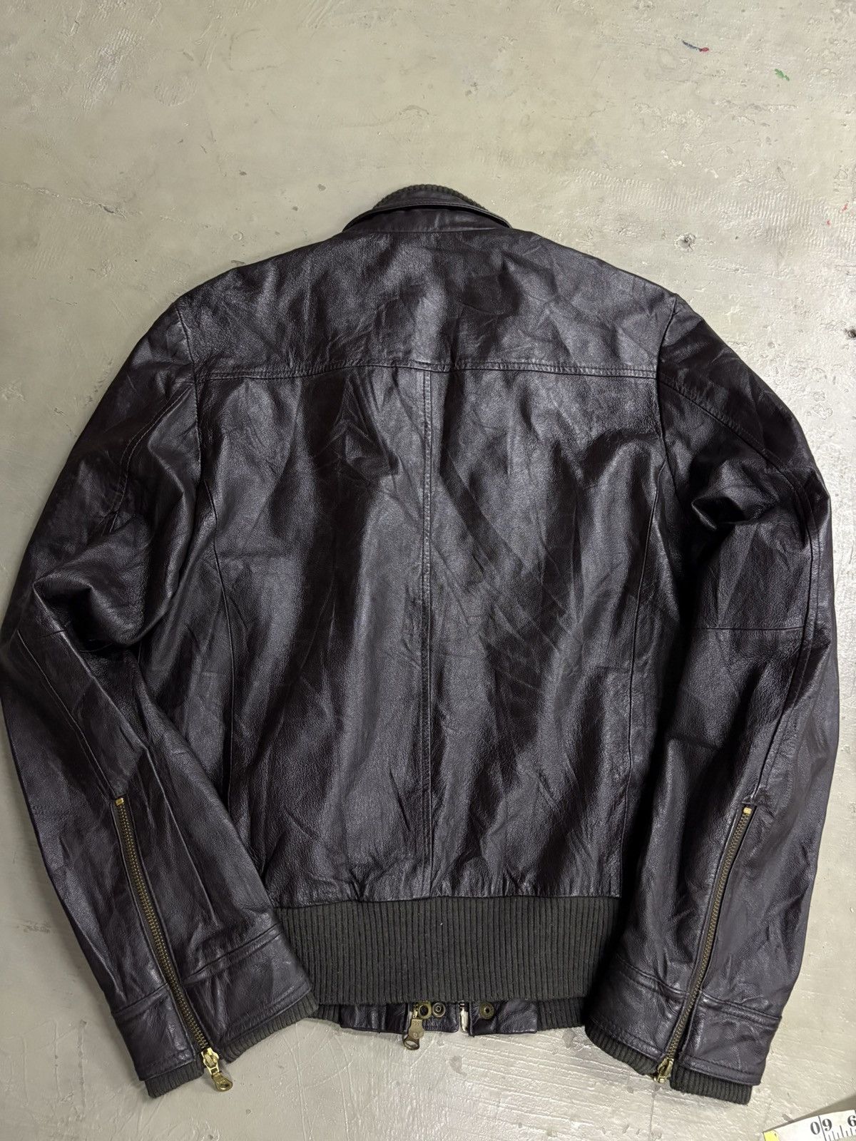 URBAN RESEARCH DOORS Vintage Urban Research Brown Patina Zipper Leather Jacket Size US M / EU 48-50 / 2 - 5 Thumbnail