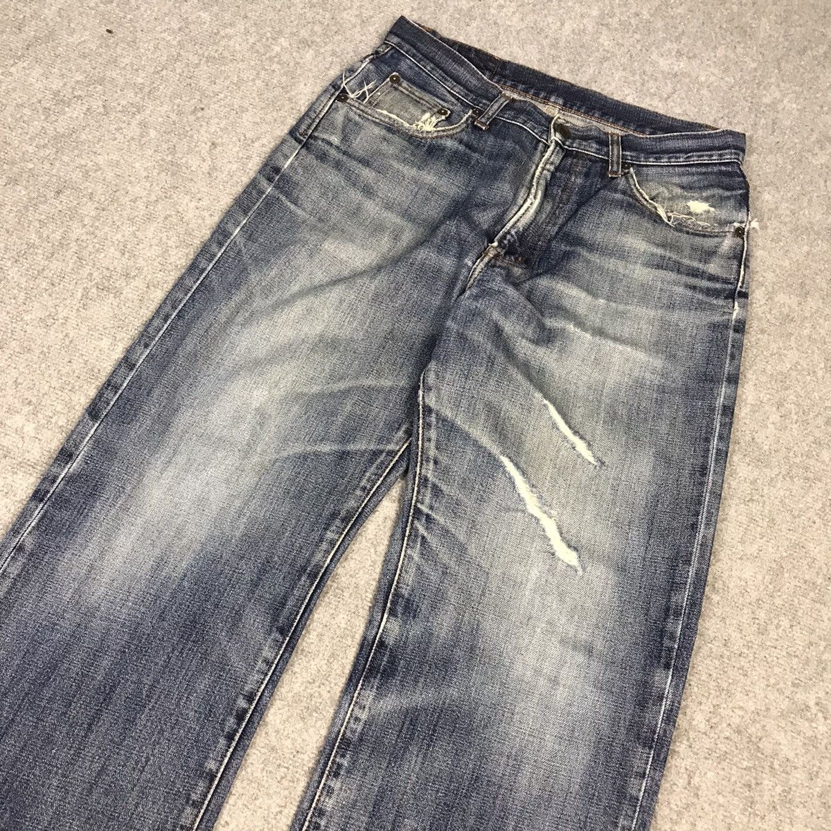 Japanese Brand GOLD RUSH DISTRESSED BAGGY DENIM PANTS Size US 28 / EU 44 - 4 Thumbnail