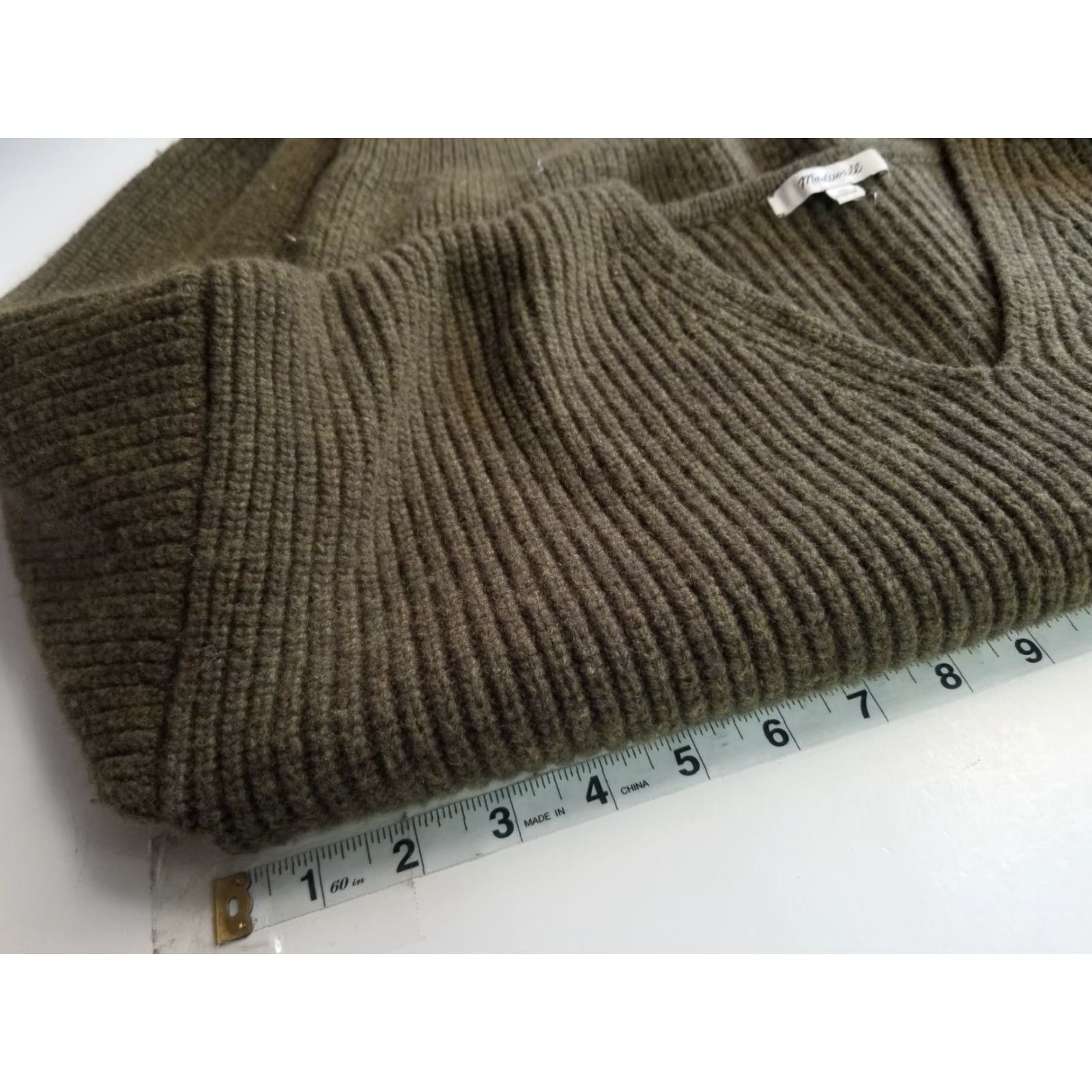 Madewell Madewell Sweater Womens XS Brown Wool Pullover Vneck Stretch Long Sleeve Size XS / US 0-2 / IT 36-38 - 3 Thumbnail