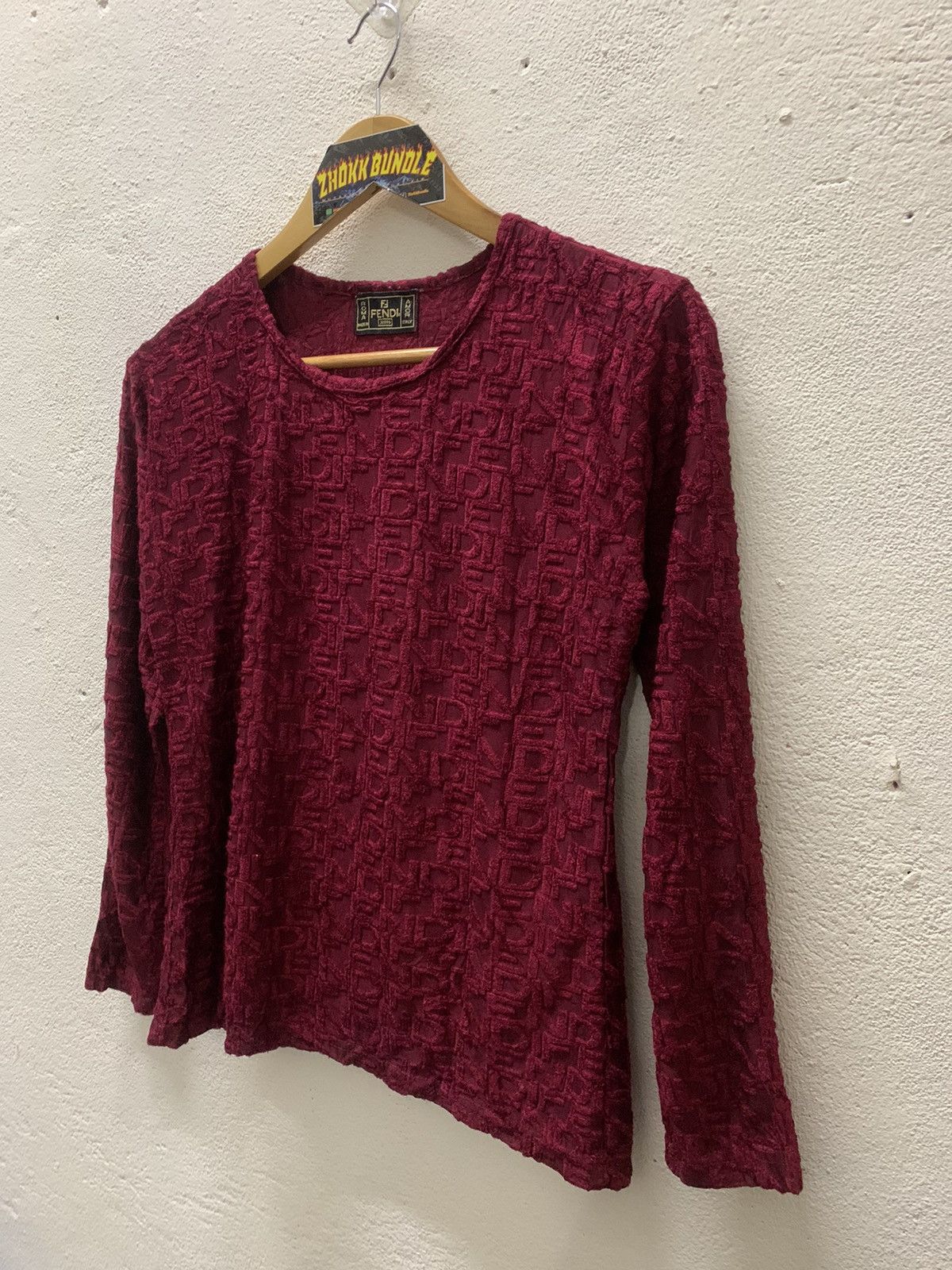 Fendi Fendi Roma Mesh Top Long Sleeve Monogram Script Size S / US 4 / IT 40 - 2 Thumbnail