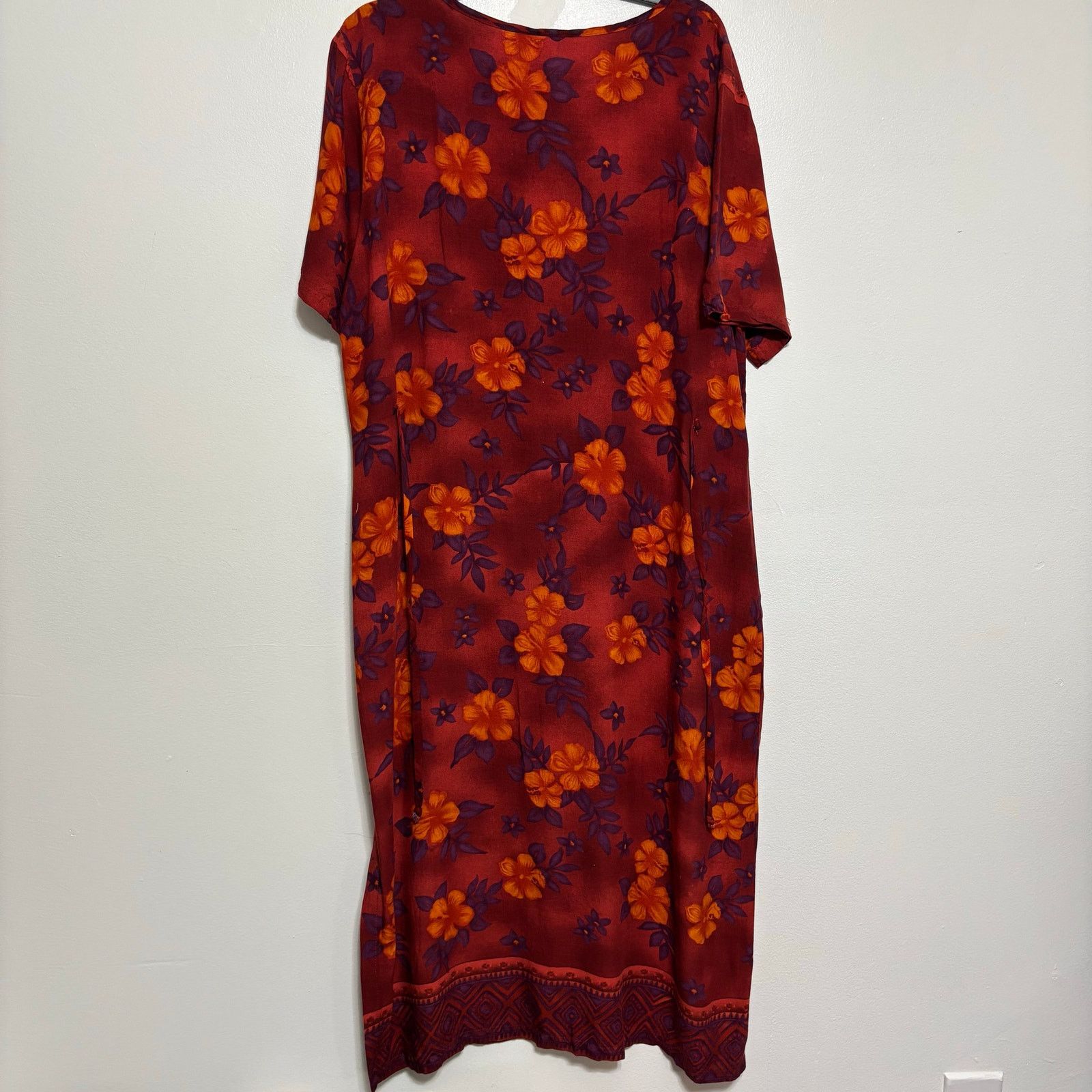 Other VTG Ship N Shore Red Floral Dress 1X Short Sleeve Tie Back Size XL / US 12-14 / IT 48-50 - 1 Thumbnail