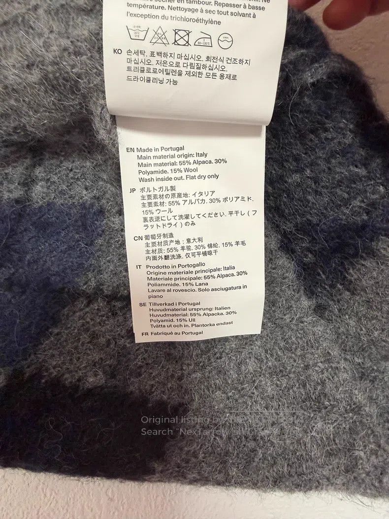 Our Legacy Our Legacy Blue Gray Mohair Blended Diamond Knit Sweater Size US S / EU 44-46 / 1 - 6 Thumbnail