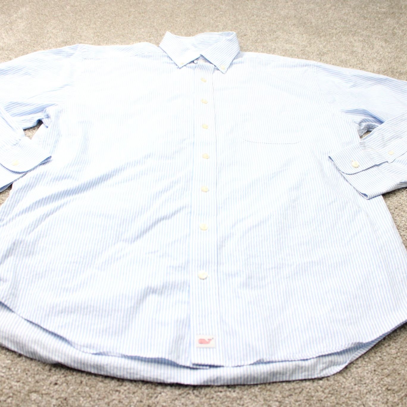 Vineyard Vines Vineyard Vines Murray Shirt Mens Large Blue/White Striped Long Sleeve Cotton Button-Up Shirt Size US L / EU 52-54 / 3 - 3 Thumbnail