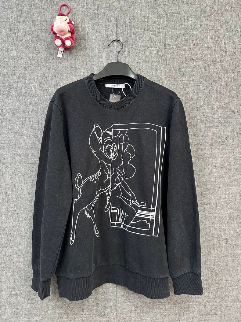 Givenchy Givenchy Deer Black Long-sleeve T-Shirt 2506-Nextarrow Size US L / EU 52-54 / 3 - 1 Thumbnail