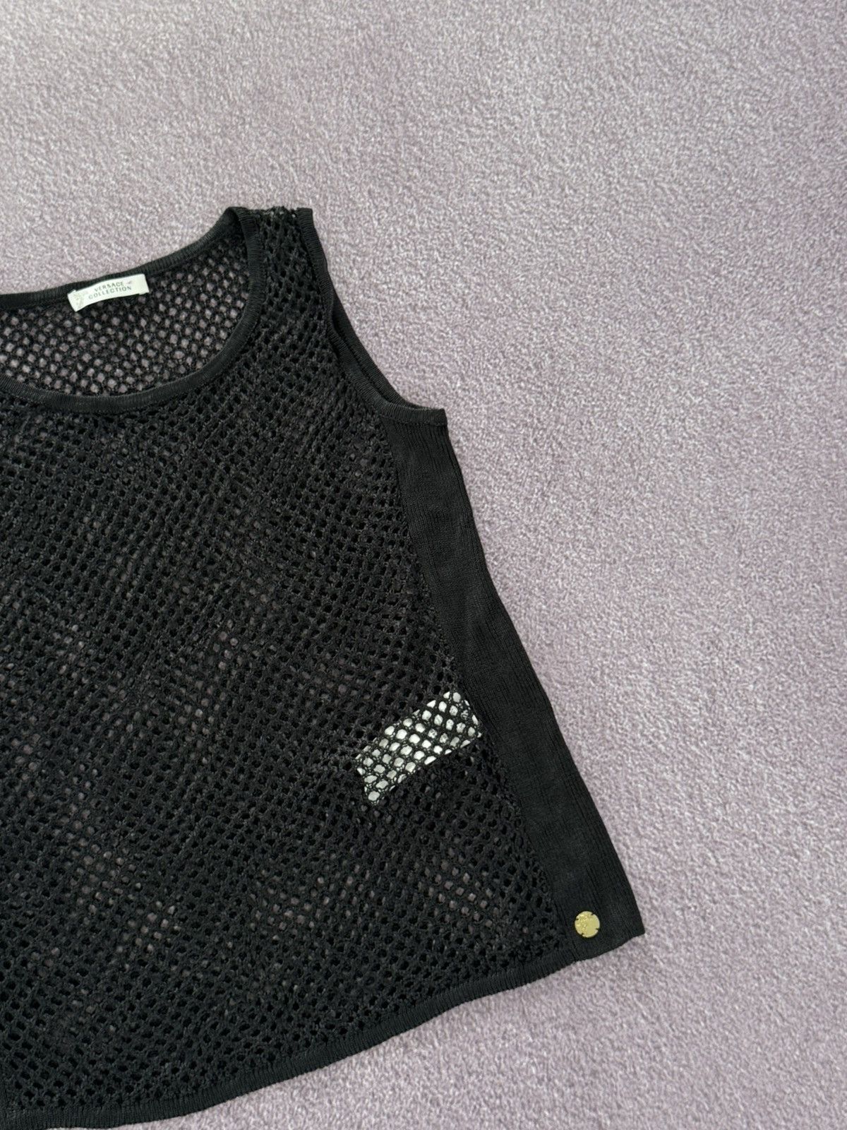 Versace Gianni Versace 00s JPG Vibe Glamour Y2K Mesh Up Tank Top Size M / US 6-8 / IT 42-44 - 5 Thumbnail