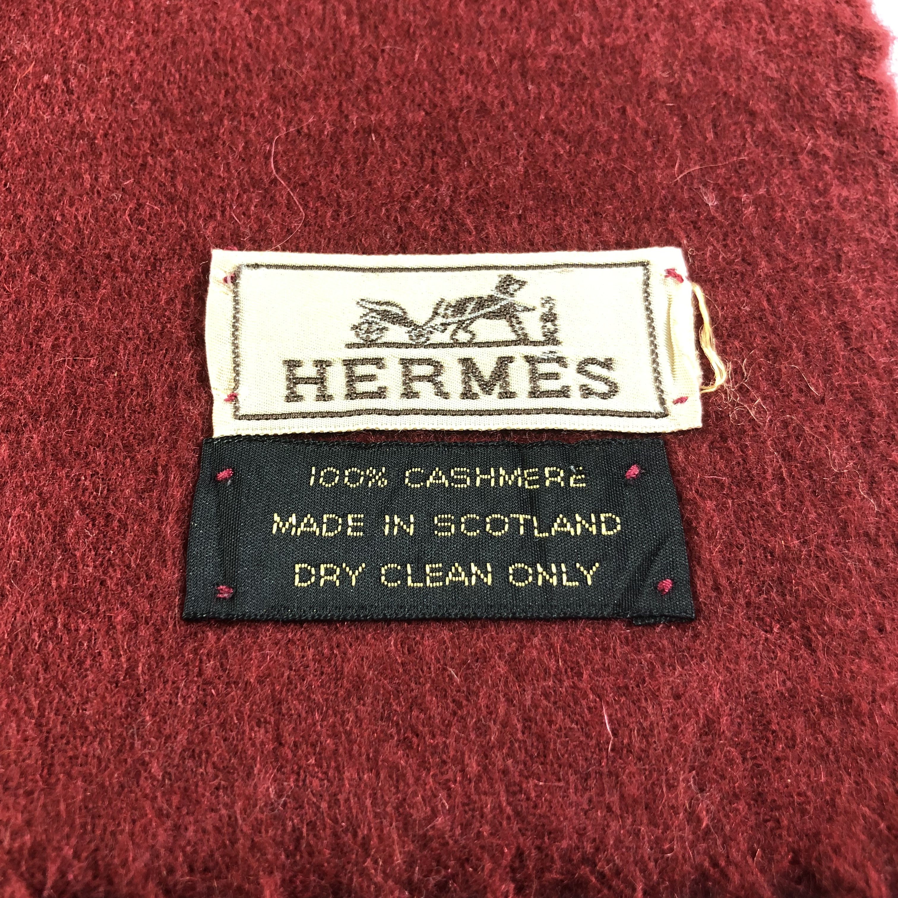 Hermes Hermes Plain Cashmere Scarf Muffler V1440 Size ONE SIZE - 5 Thumbnail