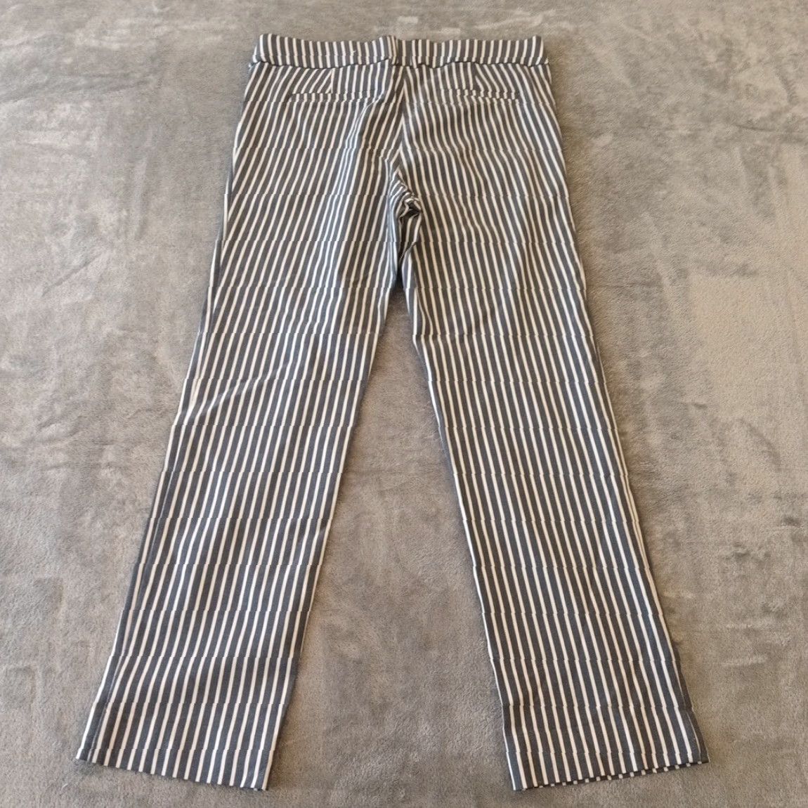 Vintage Rafaella Pants Womens Size 12 Gray Striped Skinny Stretch Pull On Ankle 32x27 Size 34" / US 12 / IT 48 - 6 Thumbnail