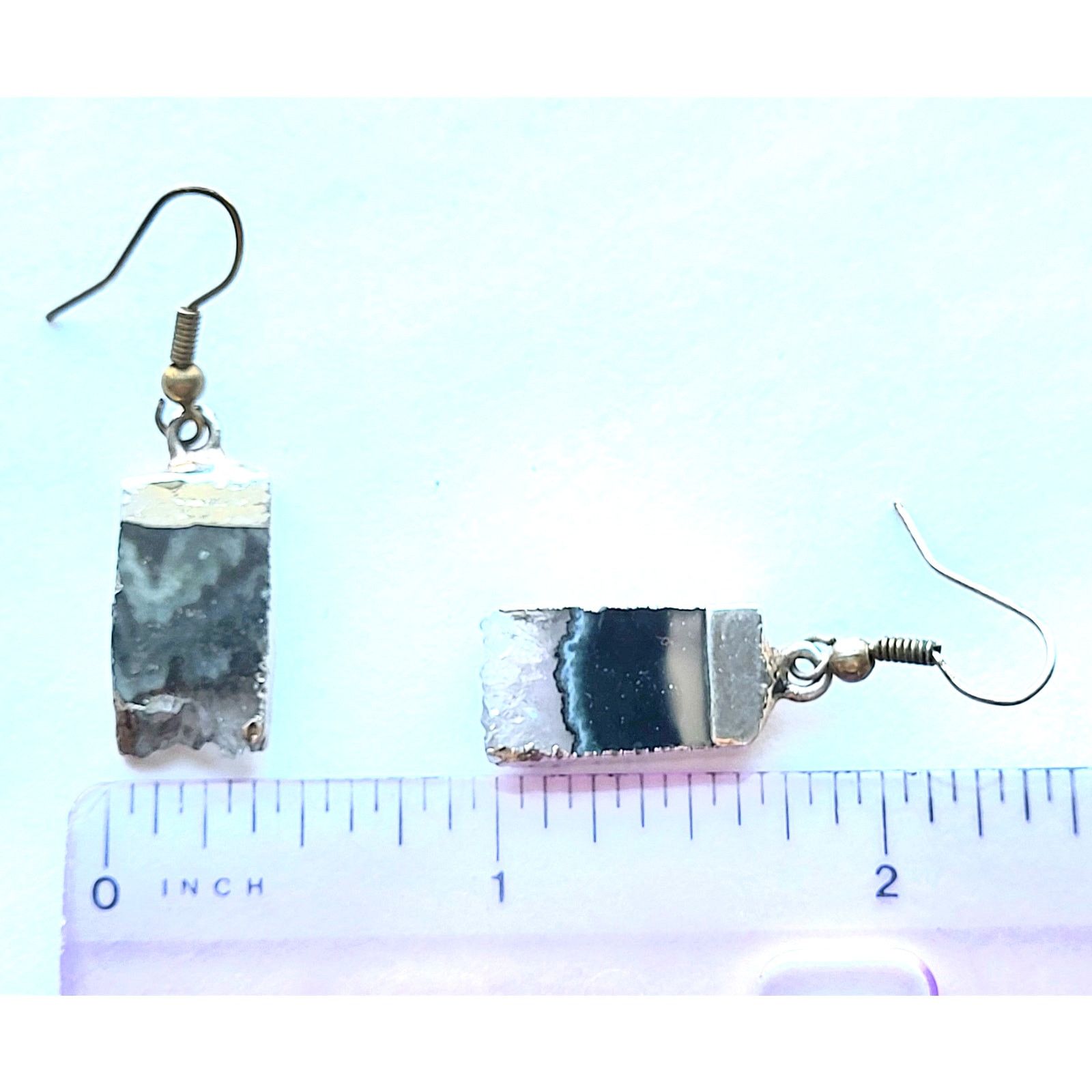 & Other Stories Artisan-Hand Made Moss Agate Druzy Geode Earrings Pierced Size ONE SIZE - 5 Thumbnail