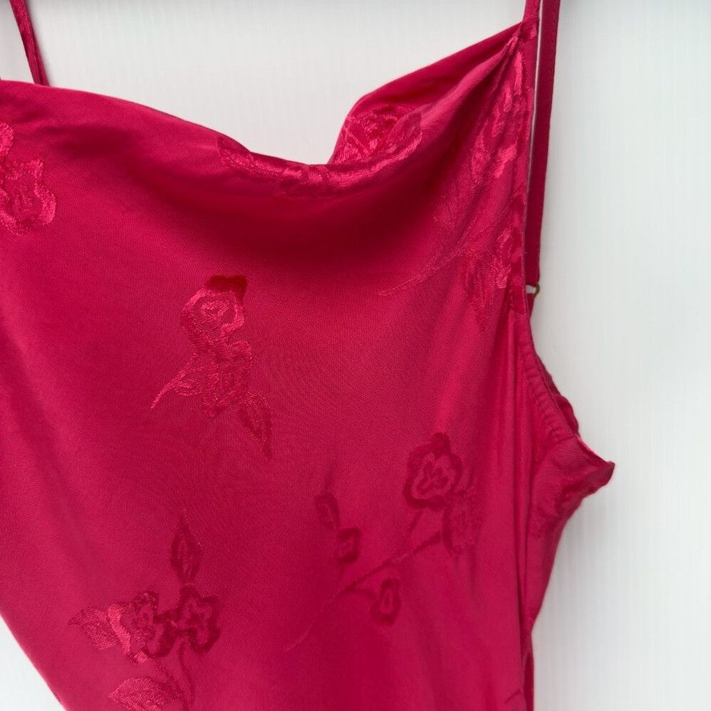 Lovers and Friends LOVERS AND FRIENDS Lia Satin Floral Pink Midi Dress sz S Size XS / US 0-2 / IT 36-38 - 5 Thumbnail