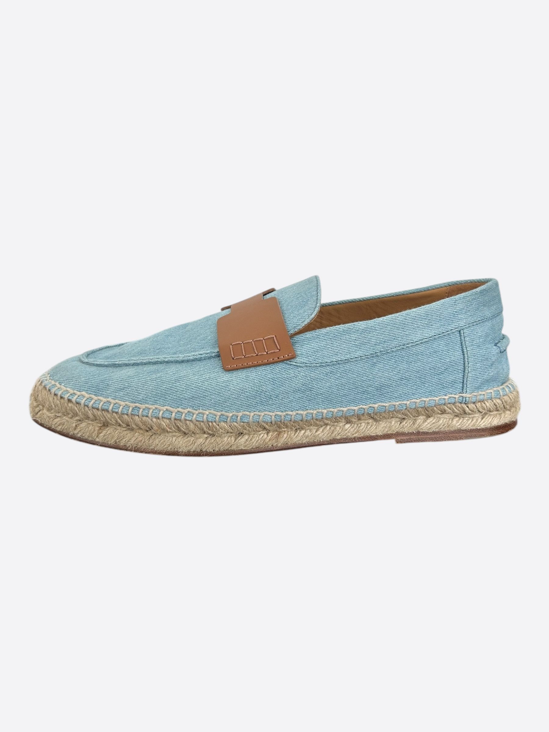 Hermes Hermes Blue & Brown Trip Espadrilles Size US 10 / EU 43 - 3 Thumbnail