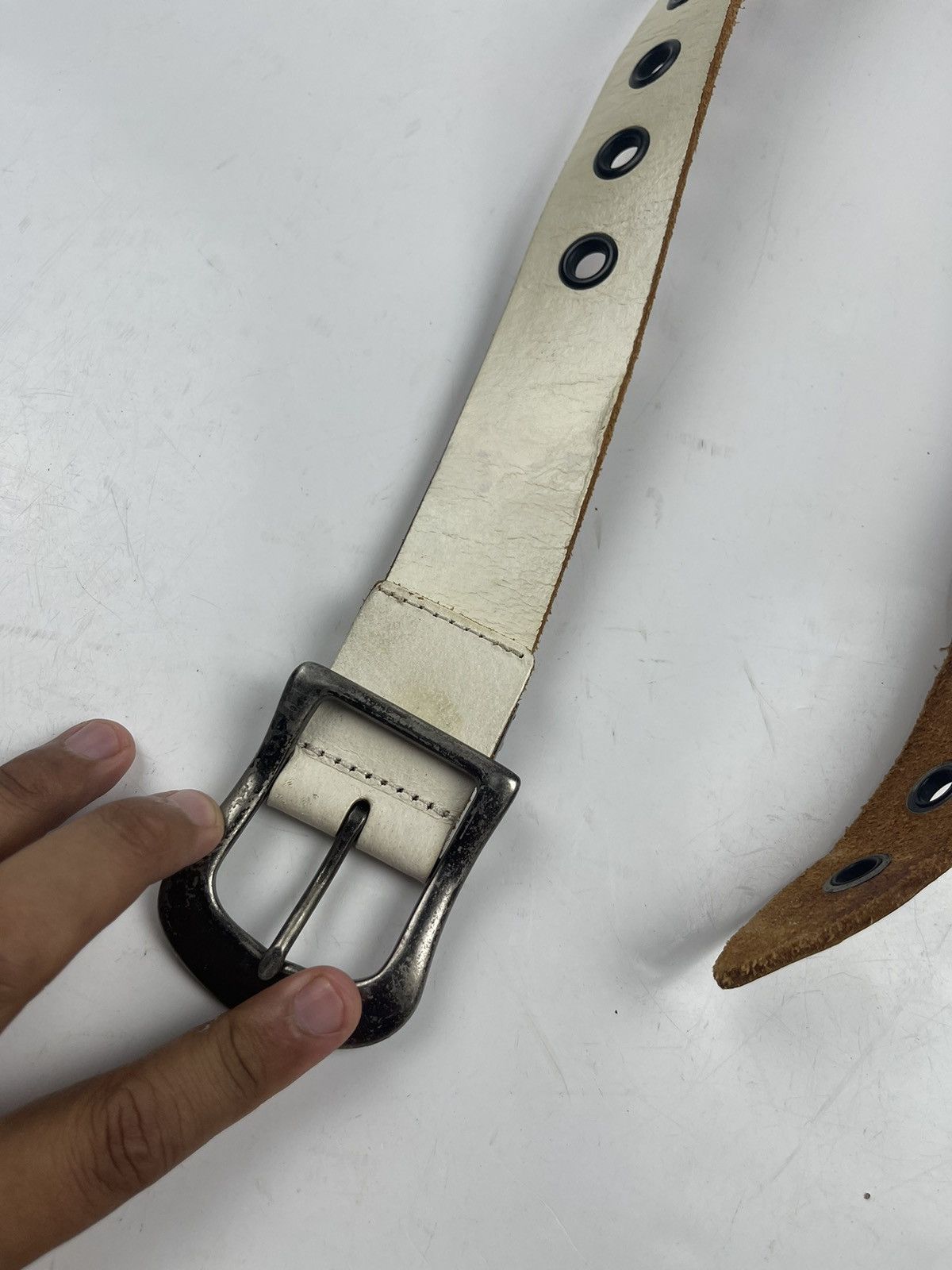 Japanese Brand studded leather belt tc19 Size 38 - 6 Thumbnail