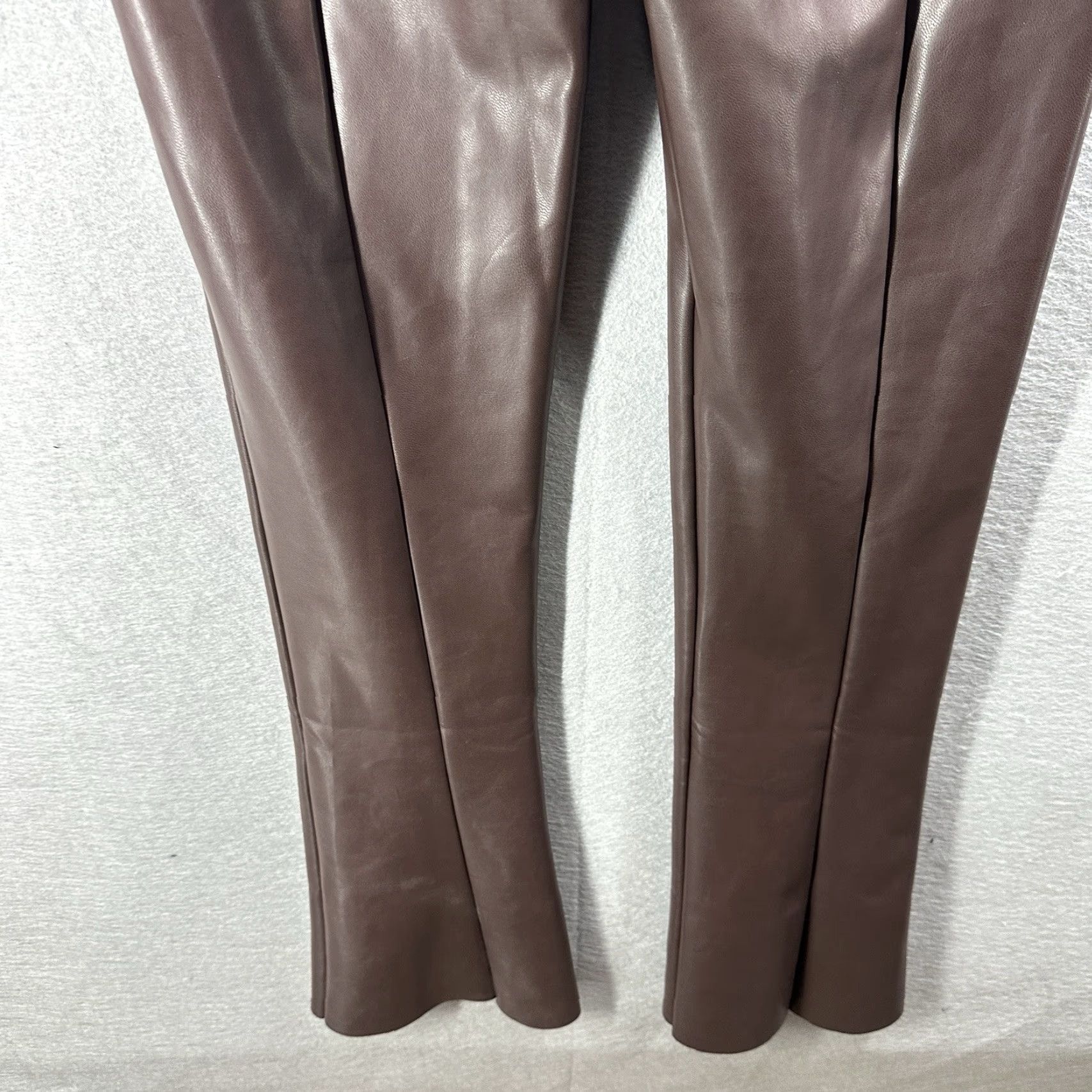 Norma Kamali Norma Kamali Faux Leather Slit Hem Leggings Womens XS Brown Casual Ankle Size 26" / US 2 / IT 38 - 6 Thumbnail