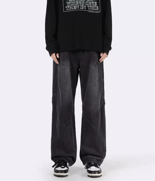Japanese Brand Japanese retro high street patchwork jeans wide leg loose Size US 32 / EU 48 - 2 Thumbnail