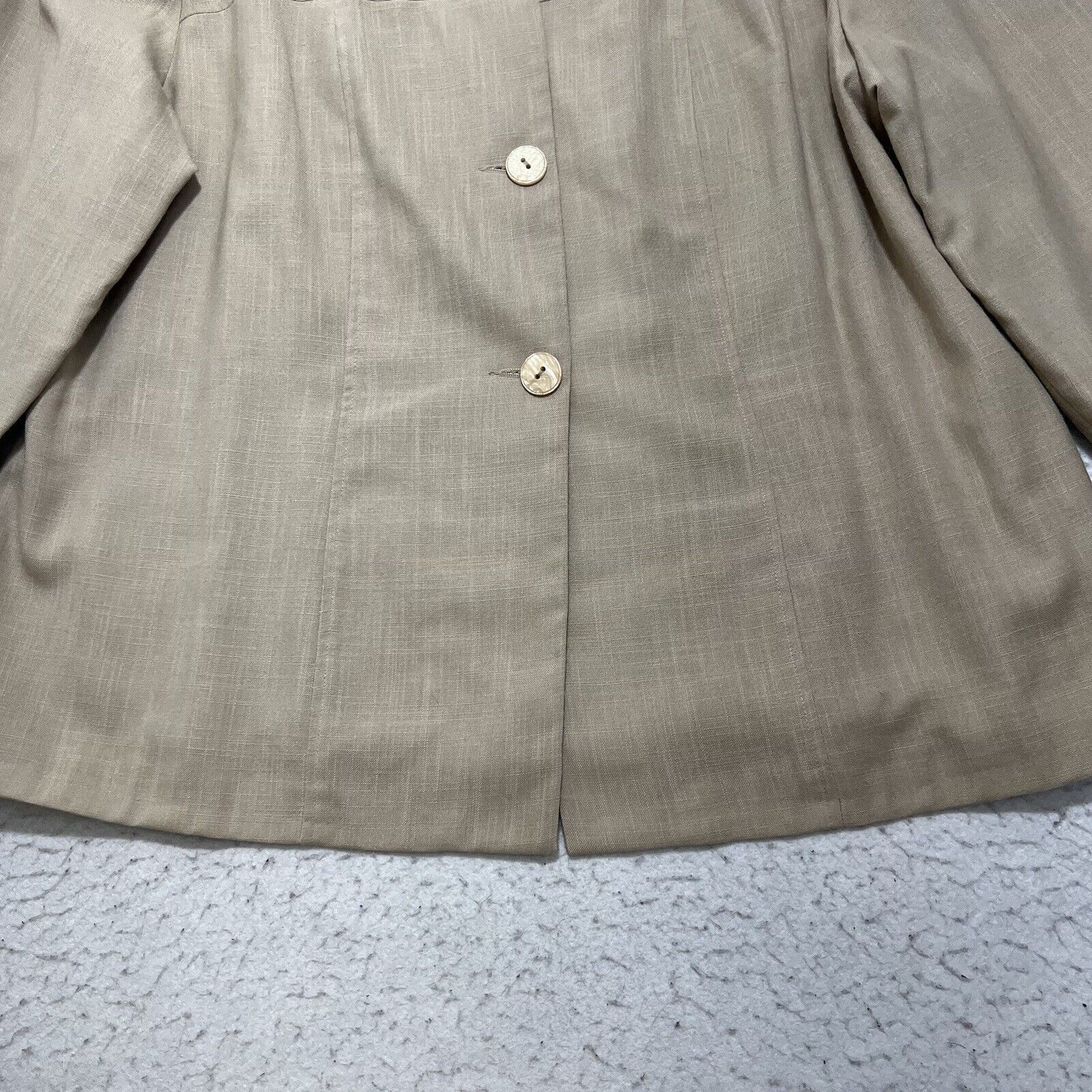 Vintage Vintage Maggie Barnes Button Front Blazer Beige Jacket Size 3XL / US 20-22 - 6 Thumbnail