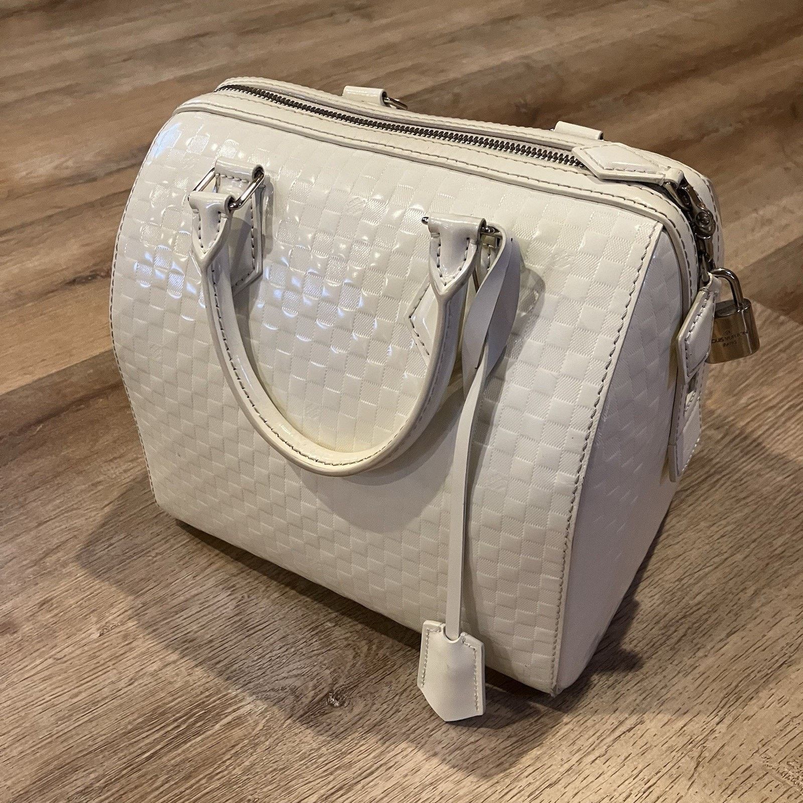 Louis Vuitton Louis Vuitton Damier Facet Speedy Cube White Cream Hand Bag Size ONE SIZE - 3 Thumbnail