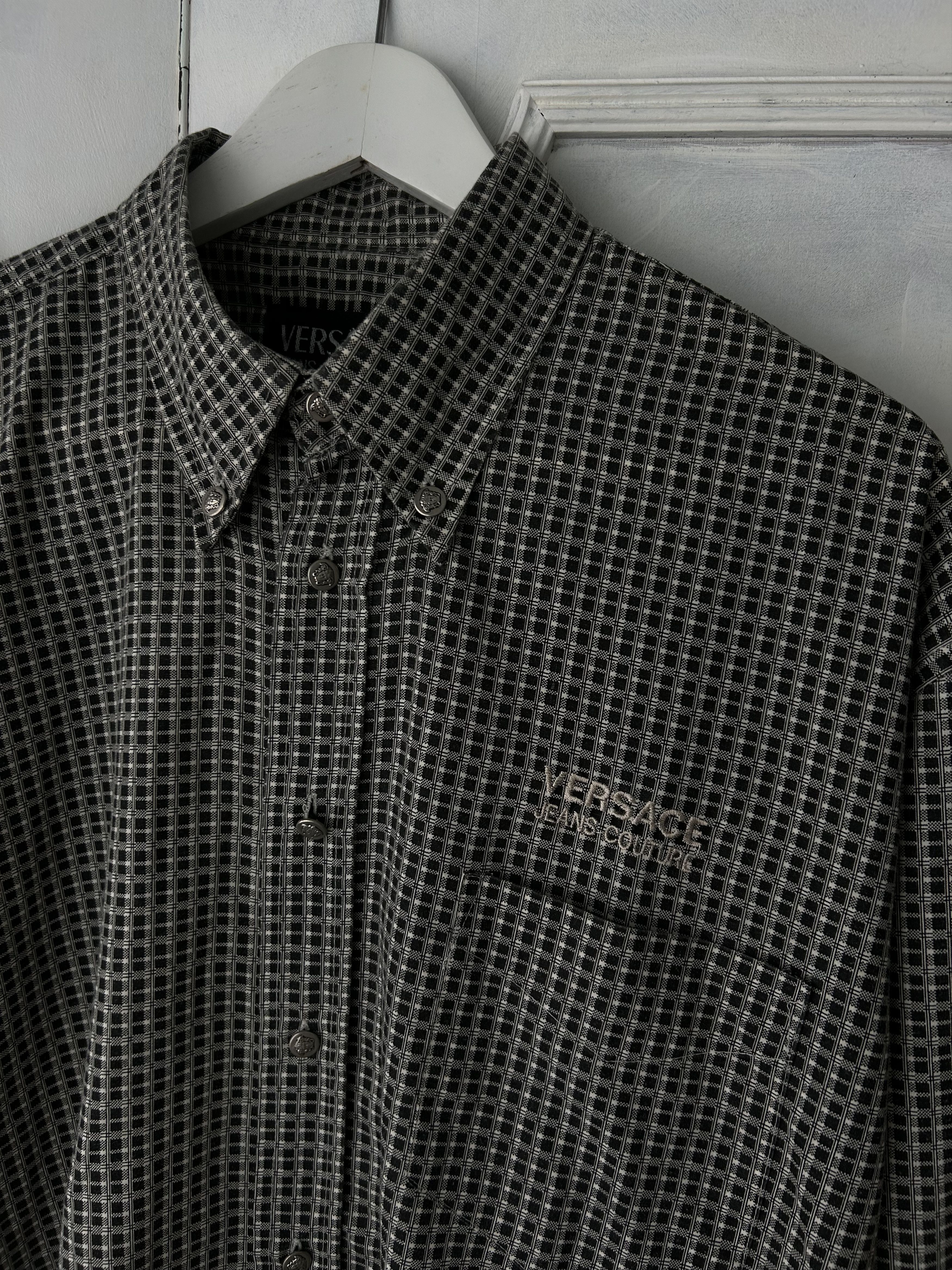 Versace Jeans Couture VERSACE COLLECTION Checked Button-Up Shirt (Medusa Buttons) Size US M / EU 48-50 / 2 - 2 Thumbnail