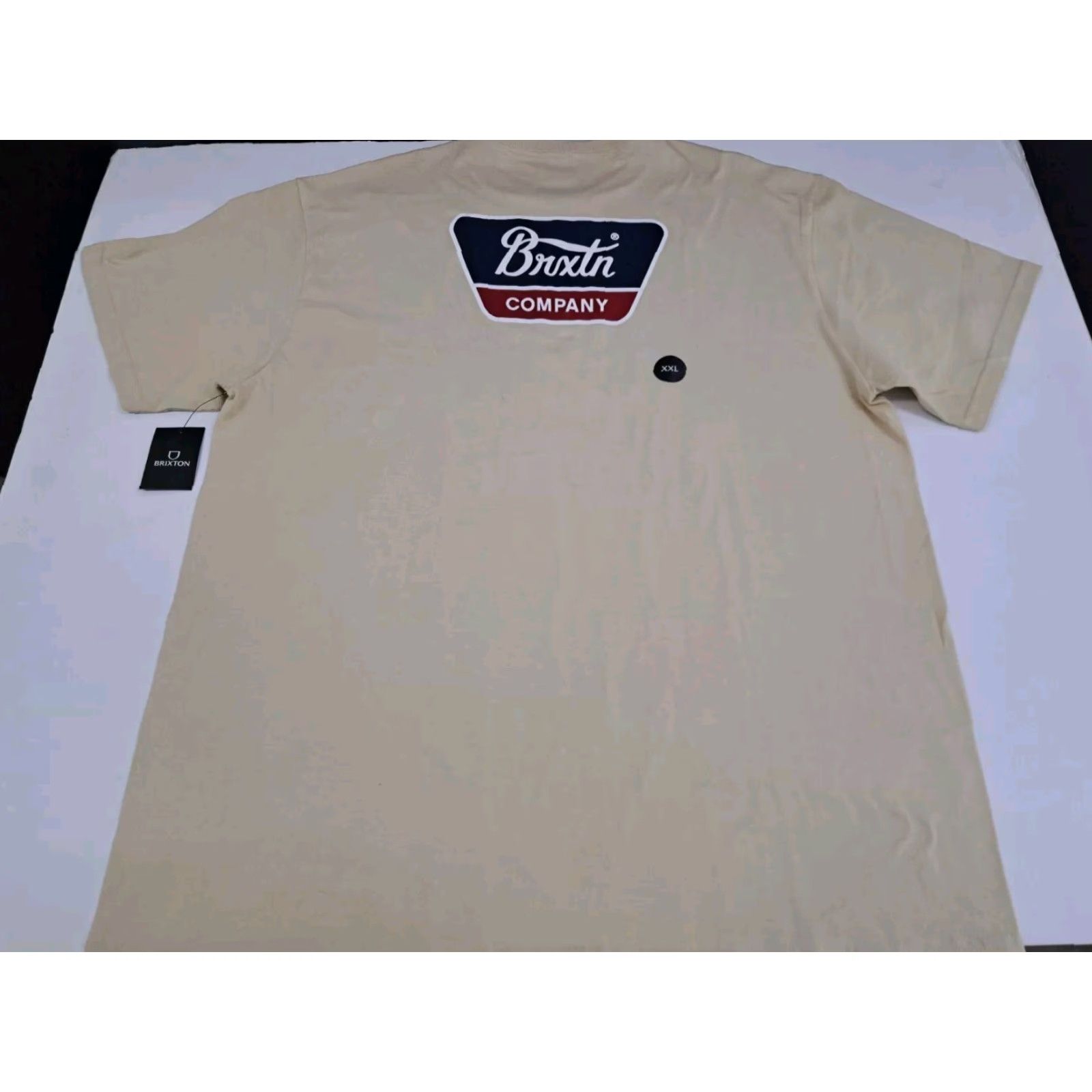 Brixton Brixton Shirt Mens 2XL Cream Short Sleeve Crew Neck Logo Solid Classic Skateboarding Casual Regular Fit Size US XXL / EU 58 / 5 - 3 Thumbnail
