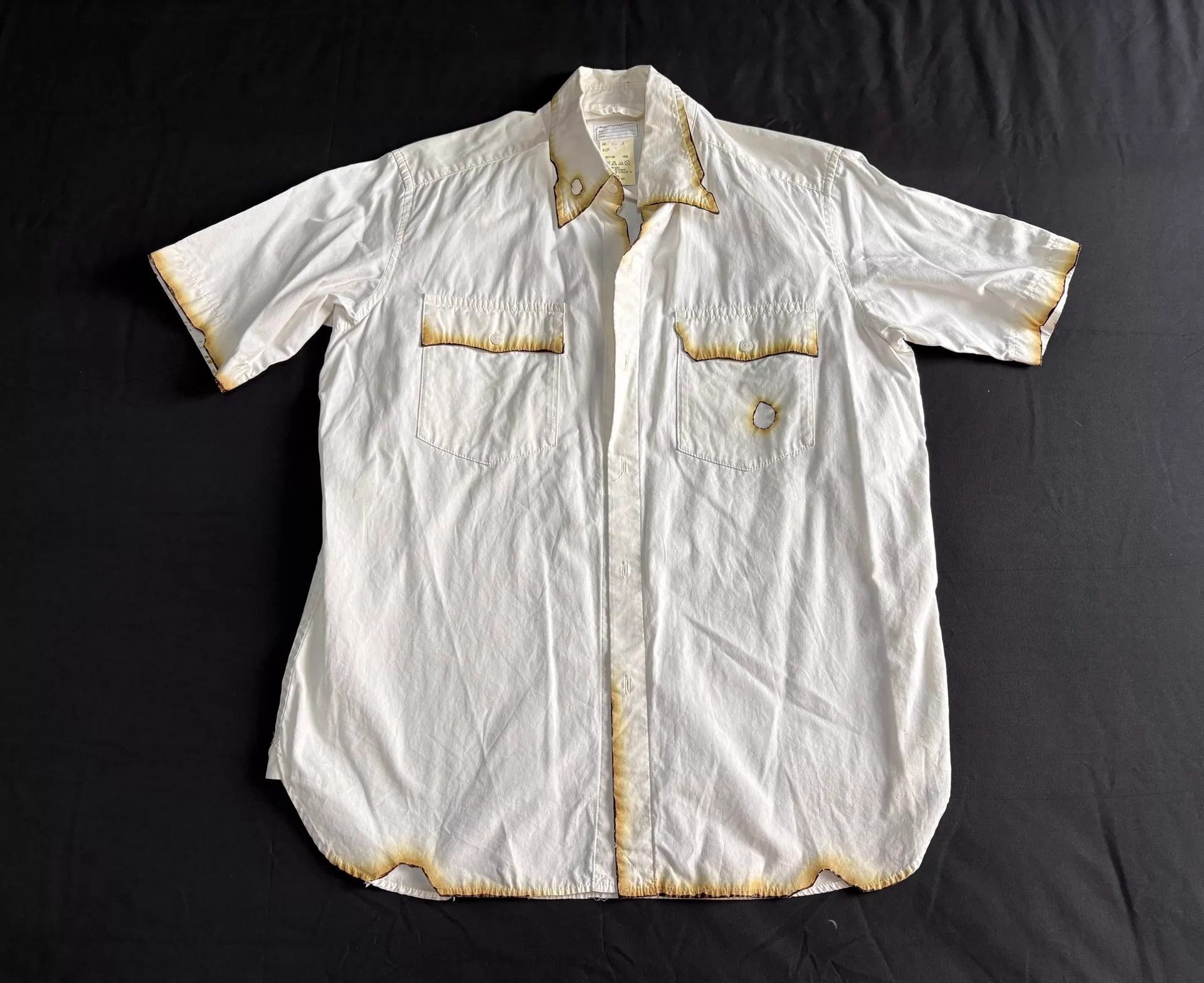 Maison MIHARA YASUHIRO MIHARA YASUHIRO Smoke Burn Distressed Vtg Shirt S Size US S / EU 44-46 / 1 - 1 Thumbnail