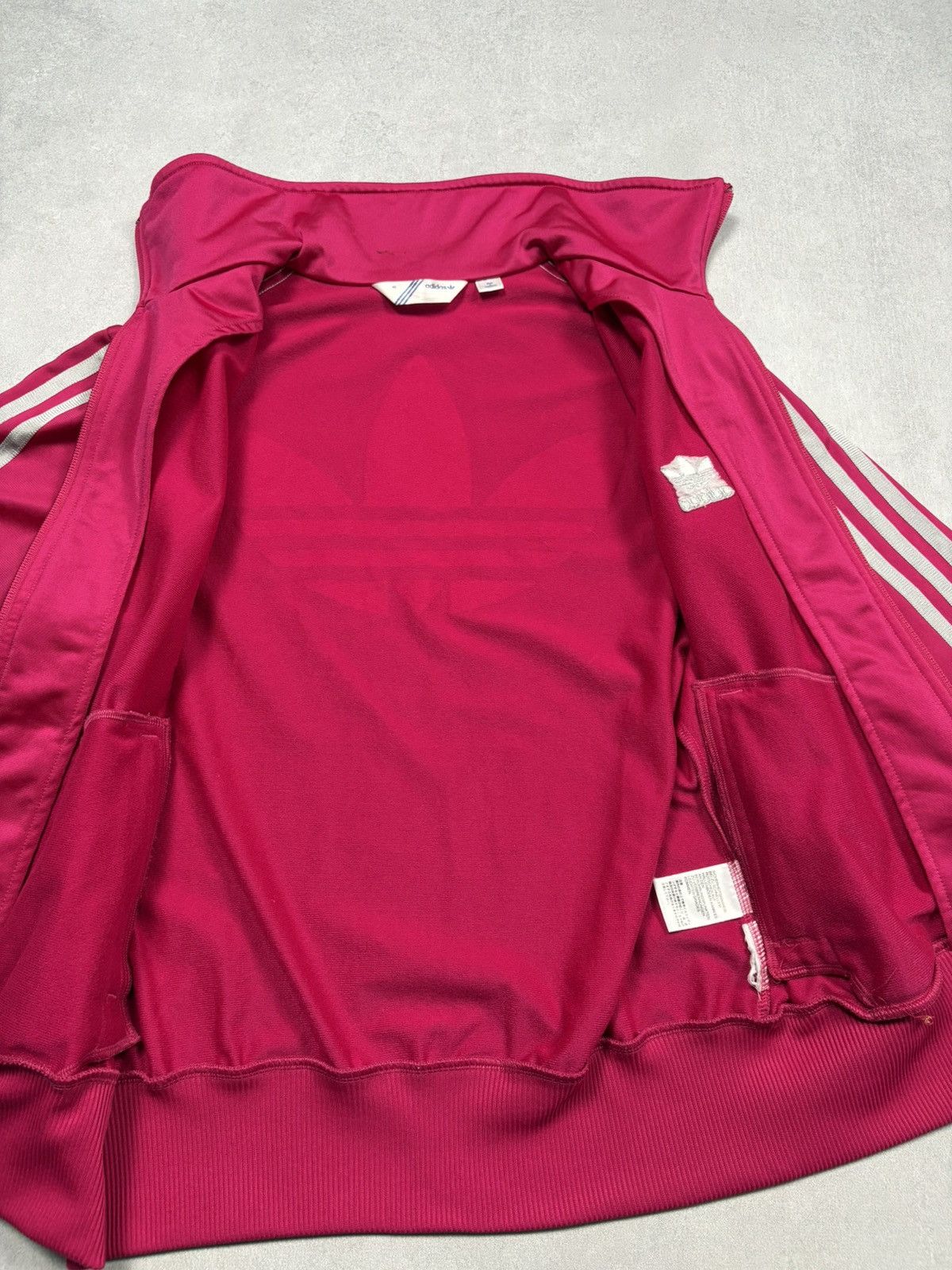 Adidas Vintage 2000s Adidas Trefoil Logo Track Jacket Pink Zip Y2K Size M / US 6-8 / IT 42-44 - 15 Thumbnail