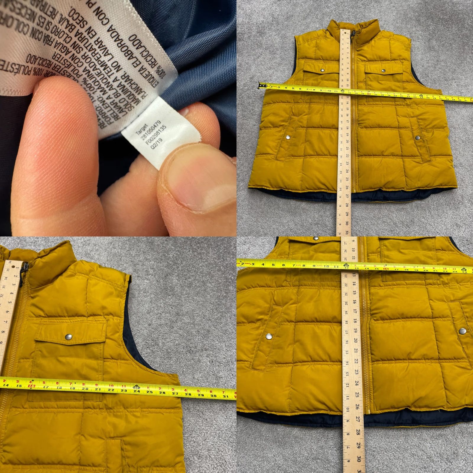 Vintage Goodfellow Co. Puffer Quilted Vest Jacket Mens 2XL Mustard Yellow Full Zip Outdoor Size US XXL / EU 58 / 5 - 8 Thumbnail