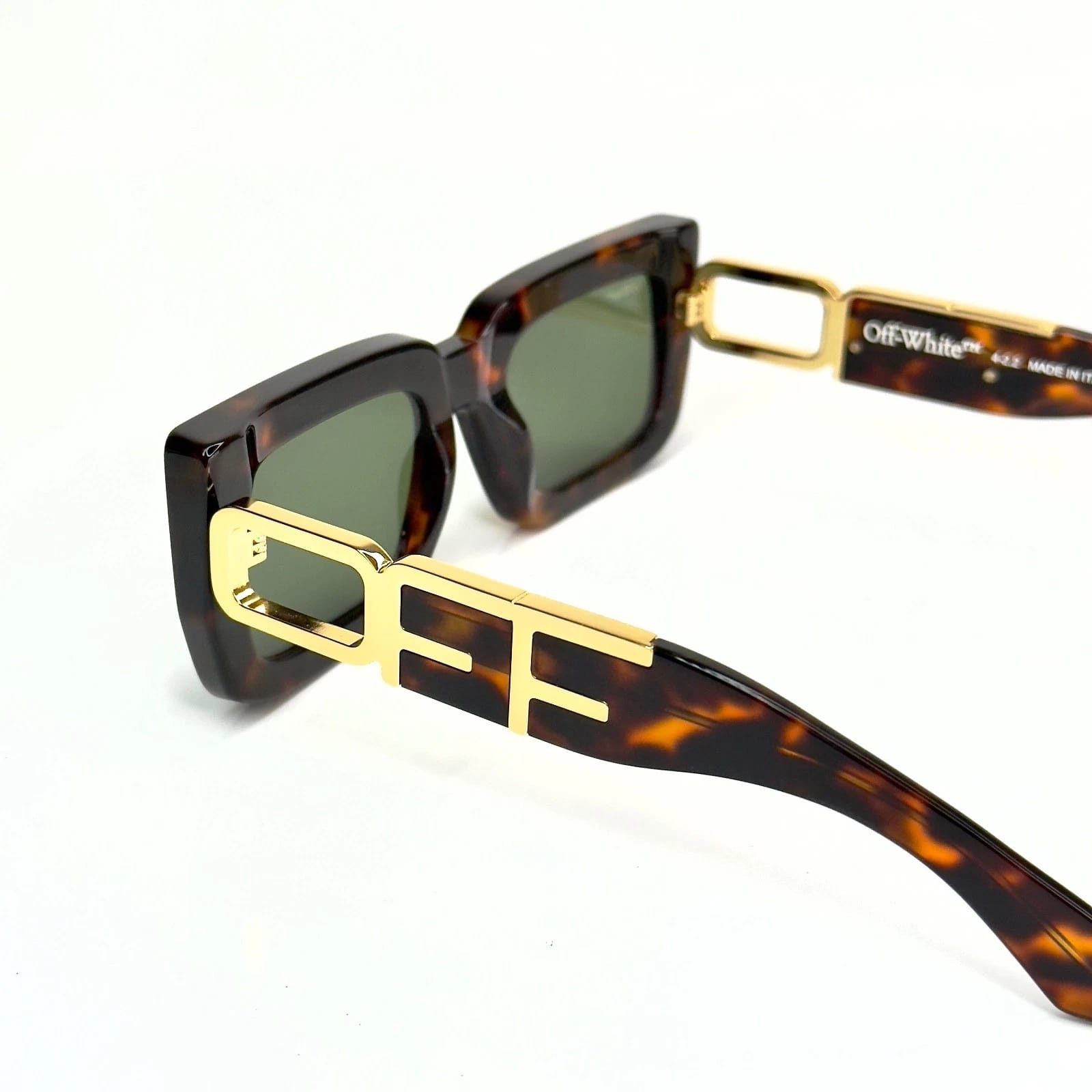 Off-White OFF-WHITE 073 OERI073 Brown Green Unisex BOSTON Sunglasses Size ONE SIZE - 4 Thumbnail