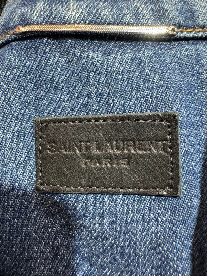 Saint Laurent Paris Saint Laurent Paris Ripped denim jacket washed with water-2 Size US 32 / EU 48 - 5 Thumbnail